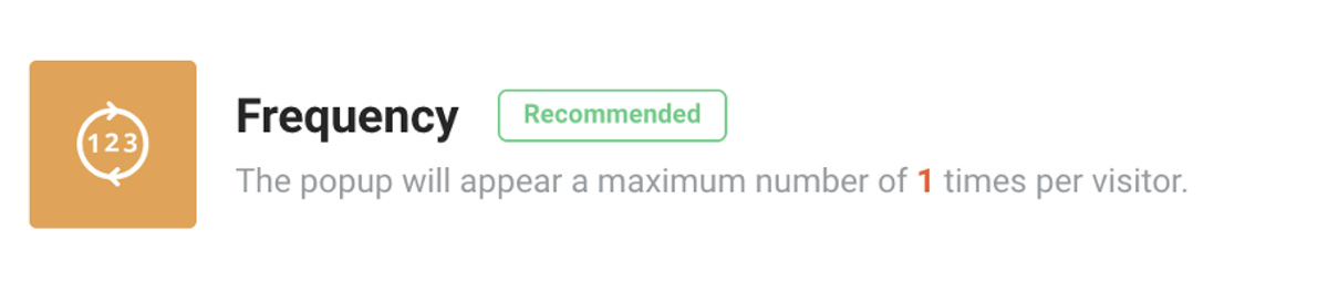 popup frequency setting