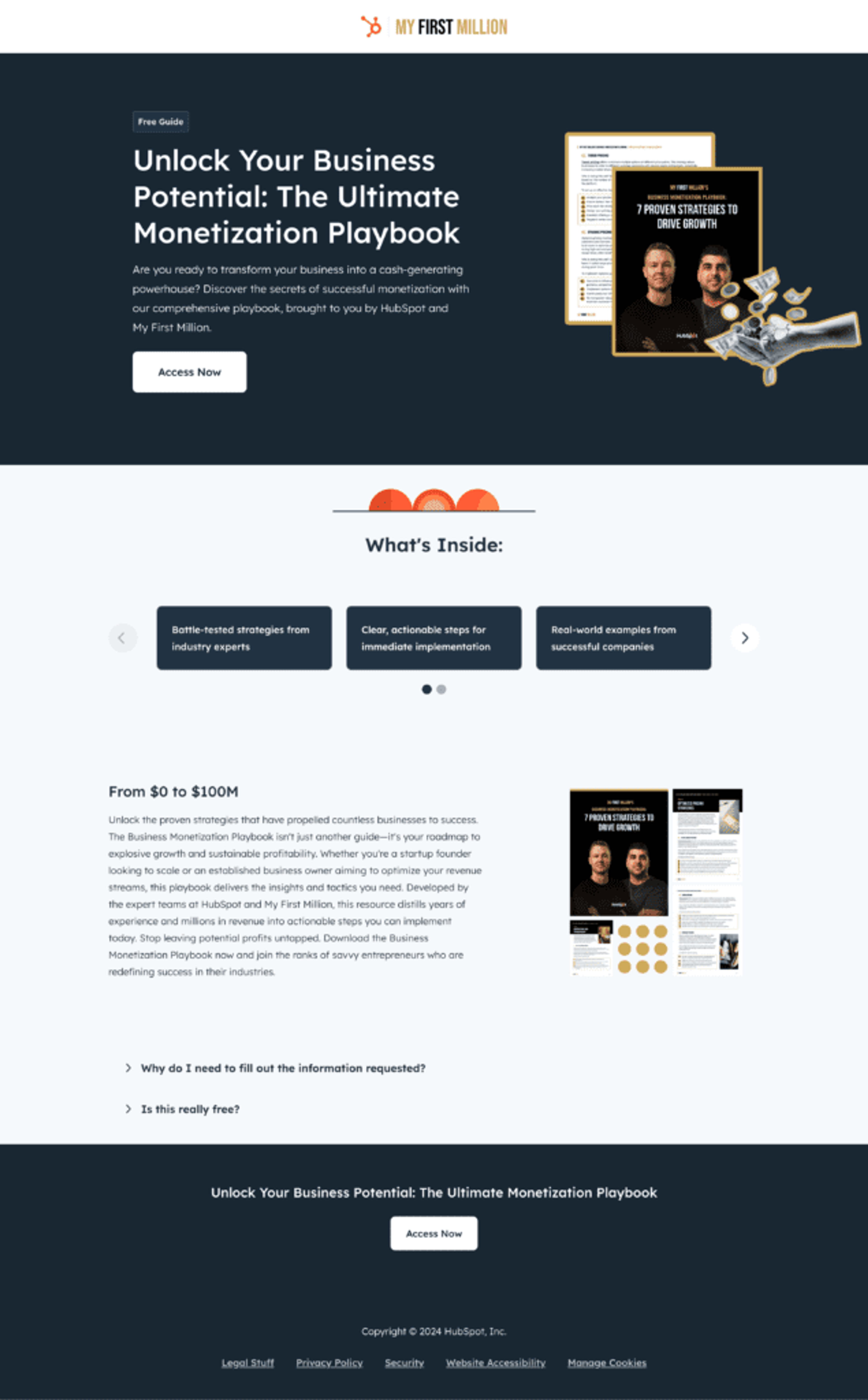 HubSpot squeeze page example