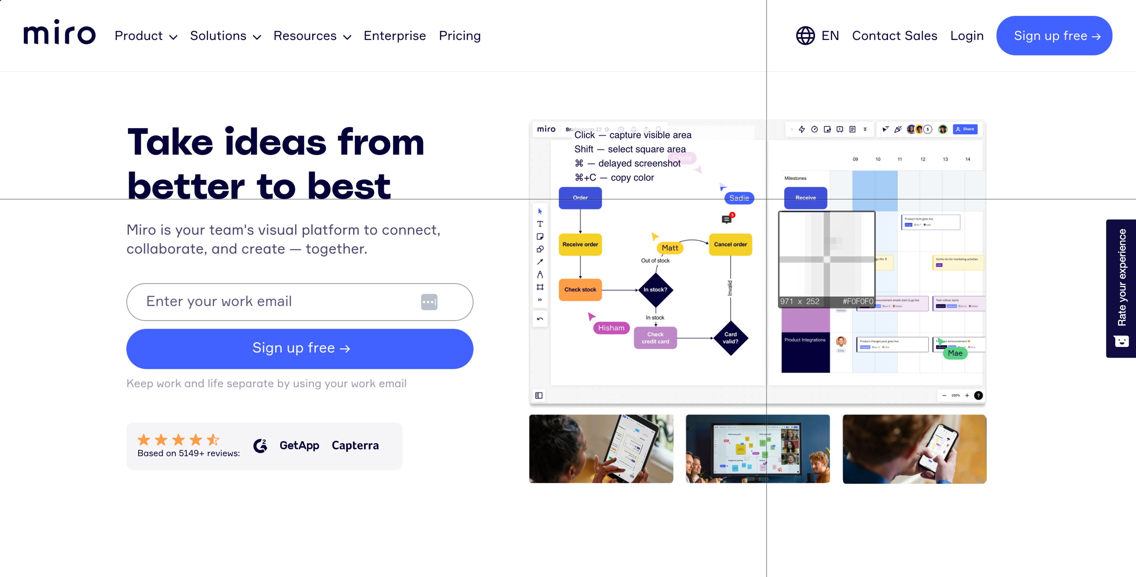 Miro landing page