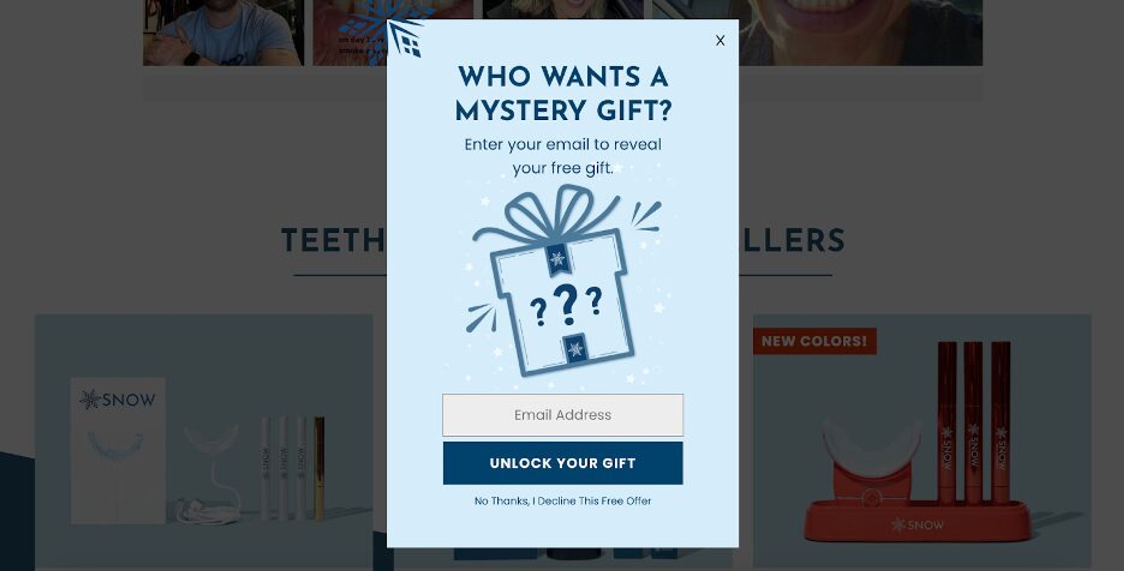 Pop-up ideas example