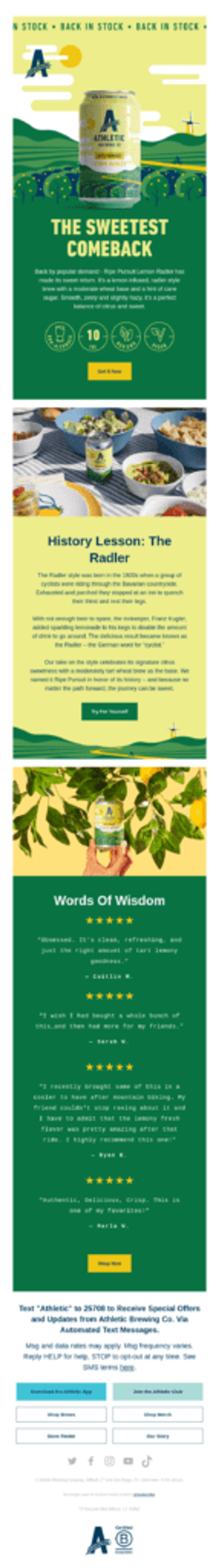 Athletic Brewing email retargeting example