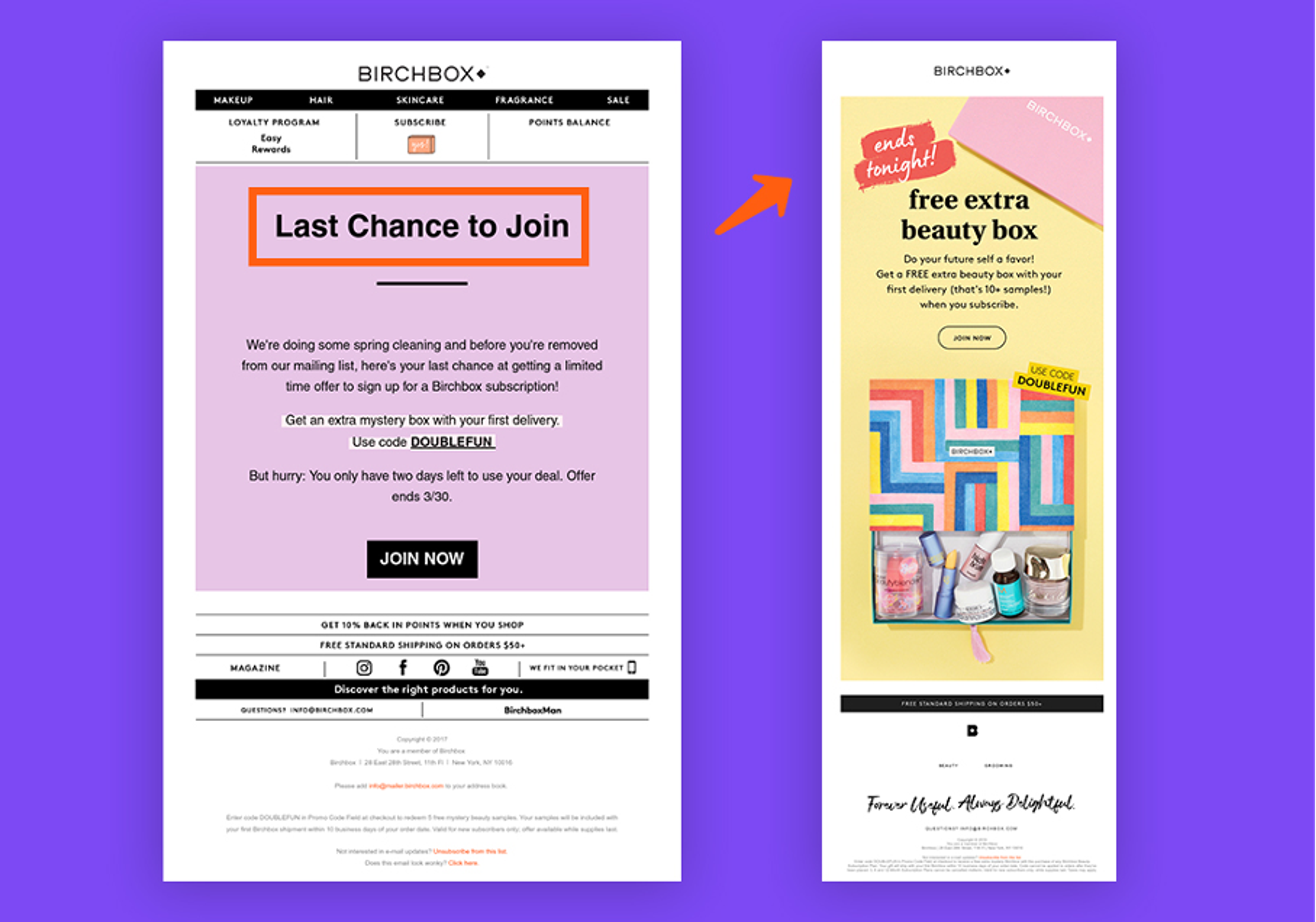 Birchbox email CTA example