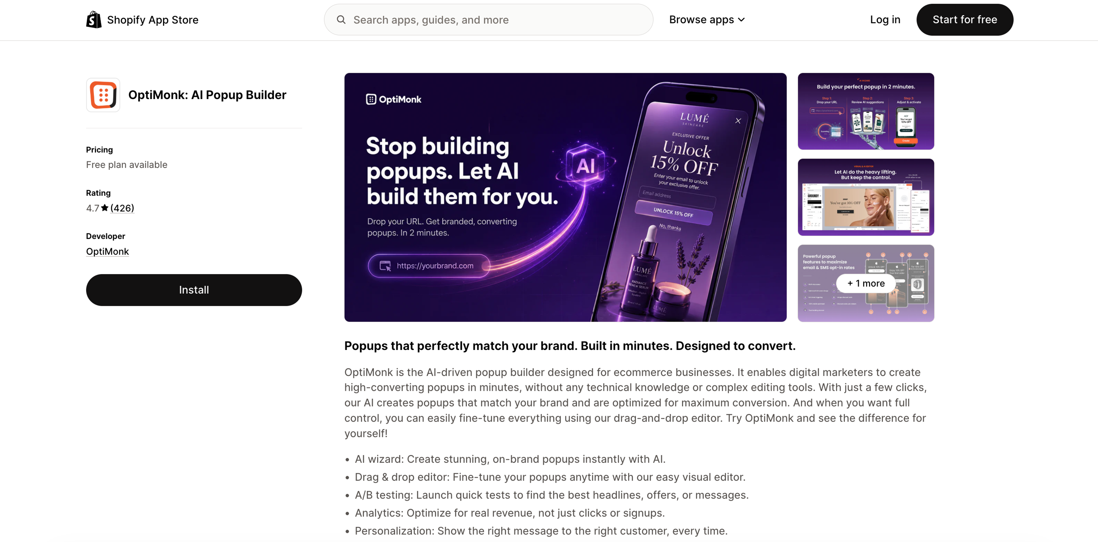 OptiMonk: AI Popup Builder