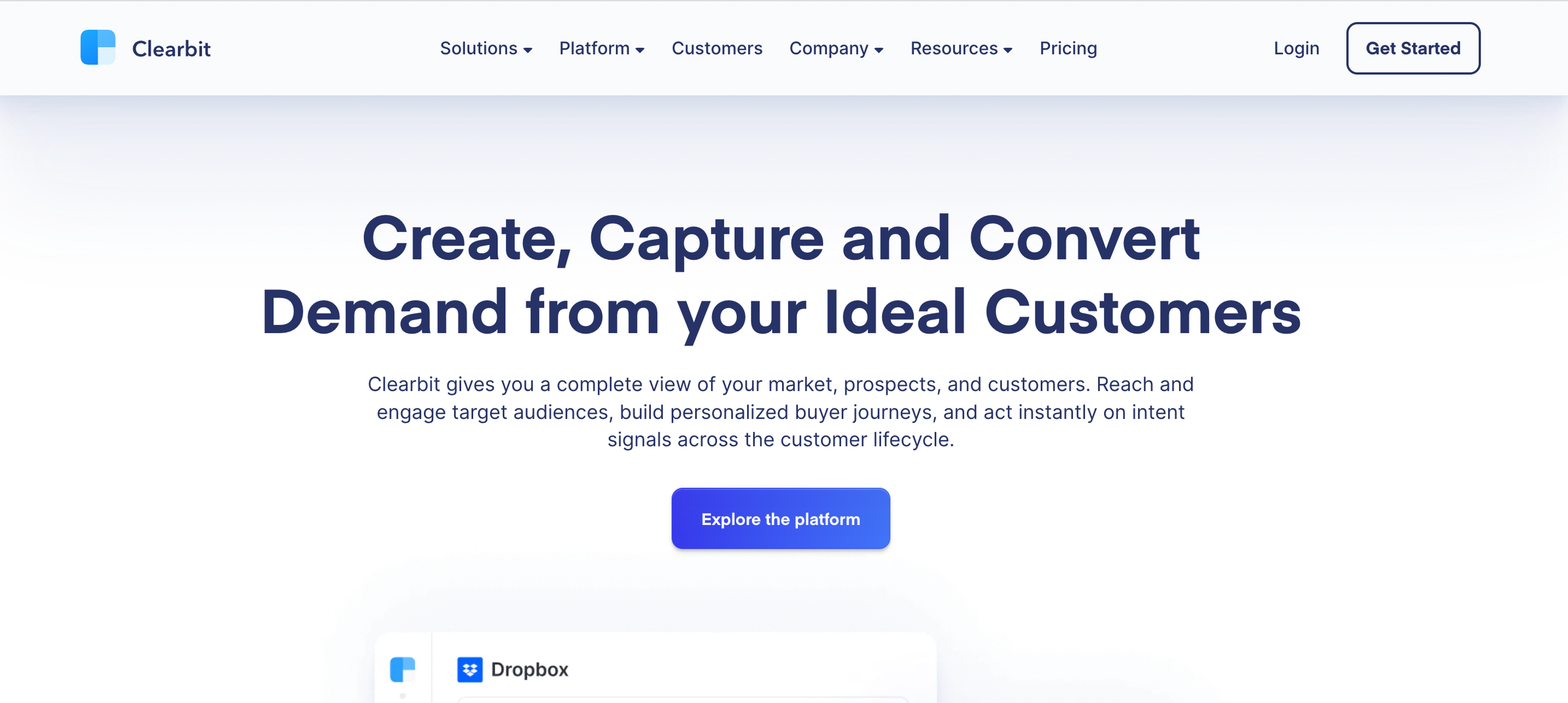 Clearbit website personalization tool