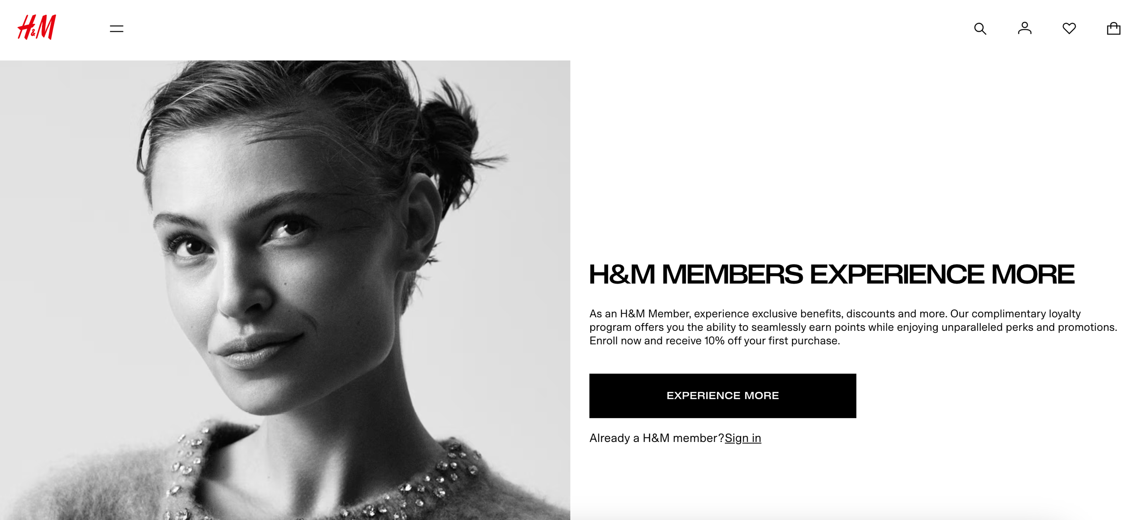 H&amp;M Member loyalty program