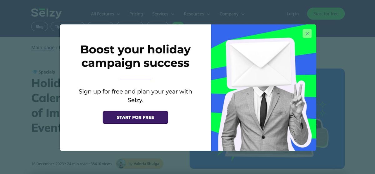 Holiday email marketing calendar