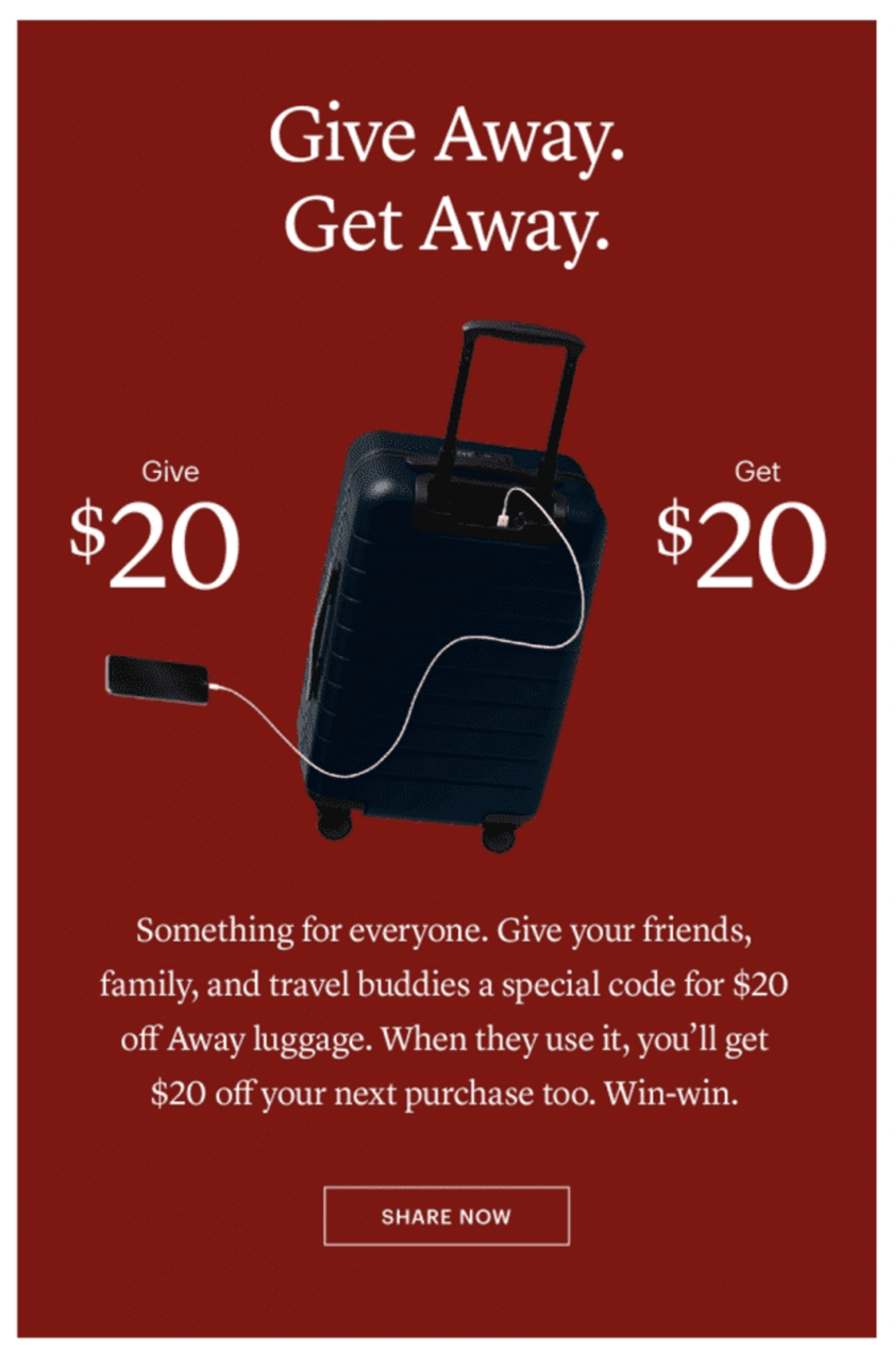 ecommerce funnel example by Away