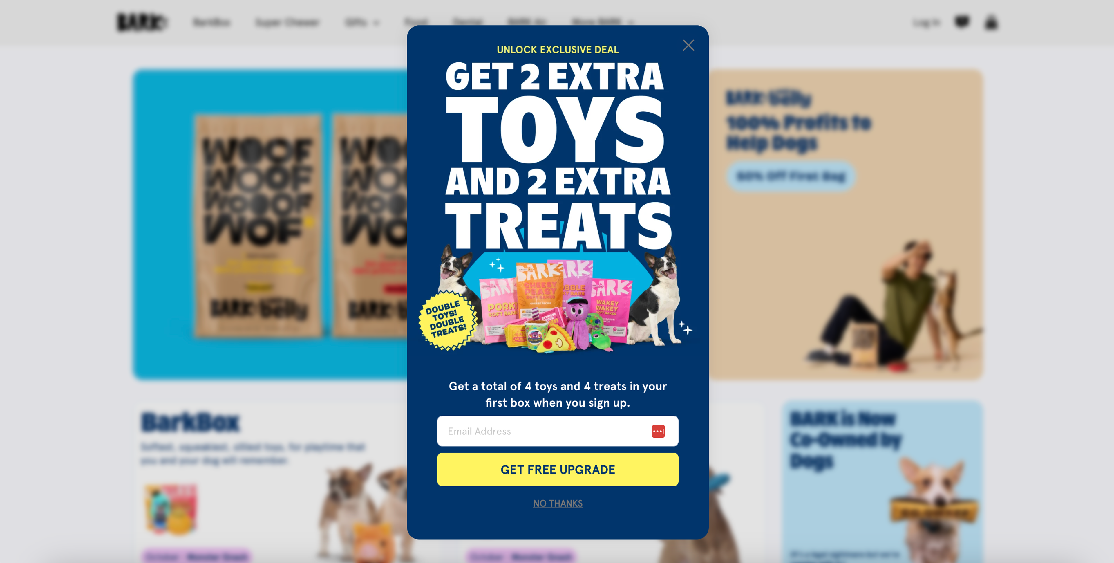 BARK has a multi-step popup