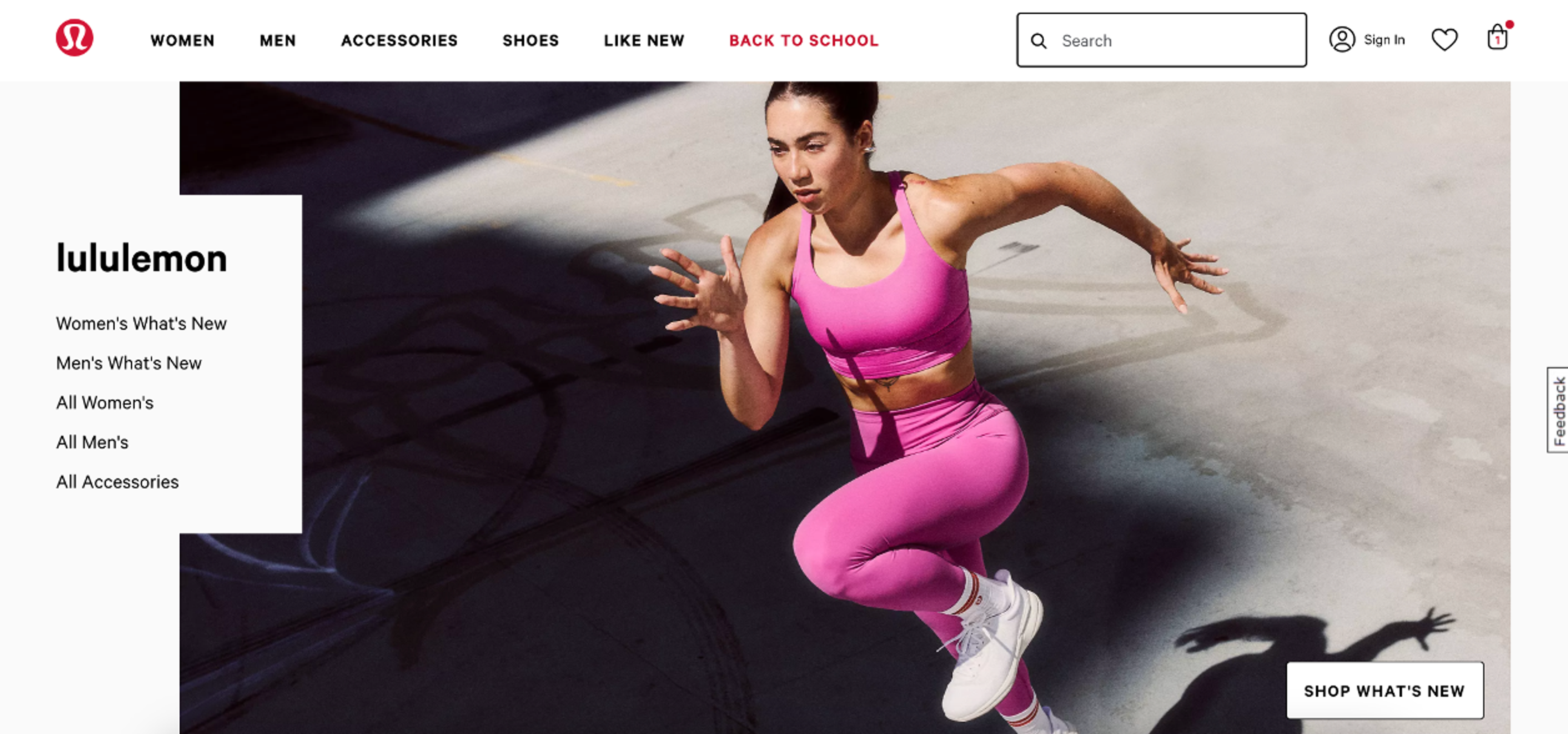 Lululemon website