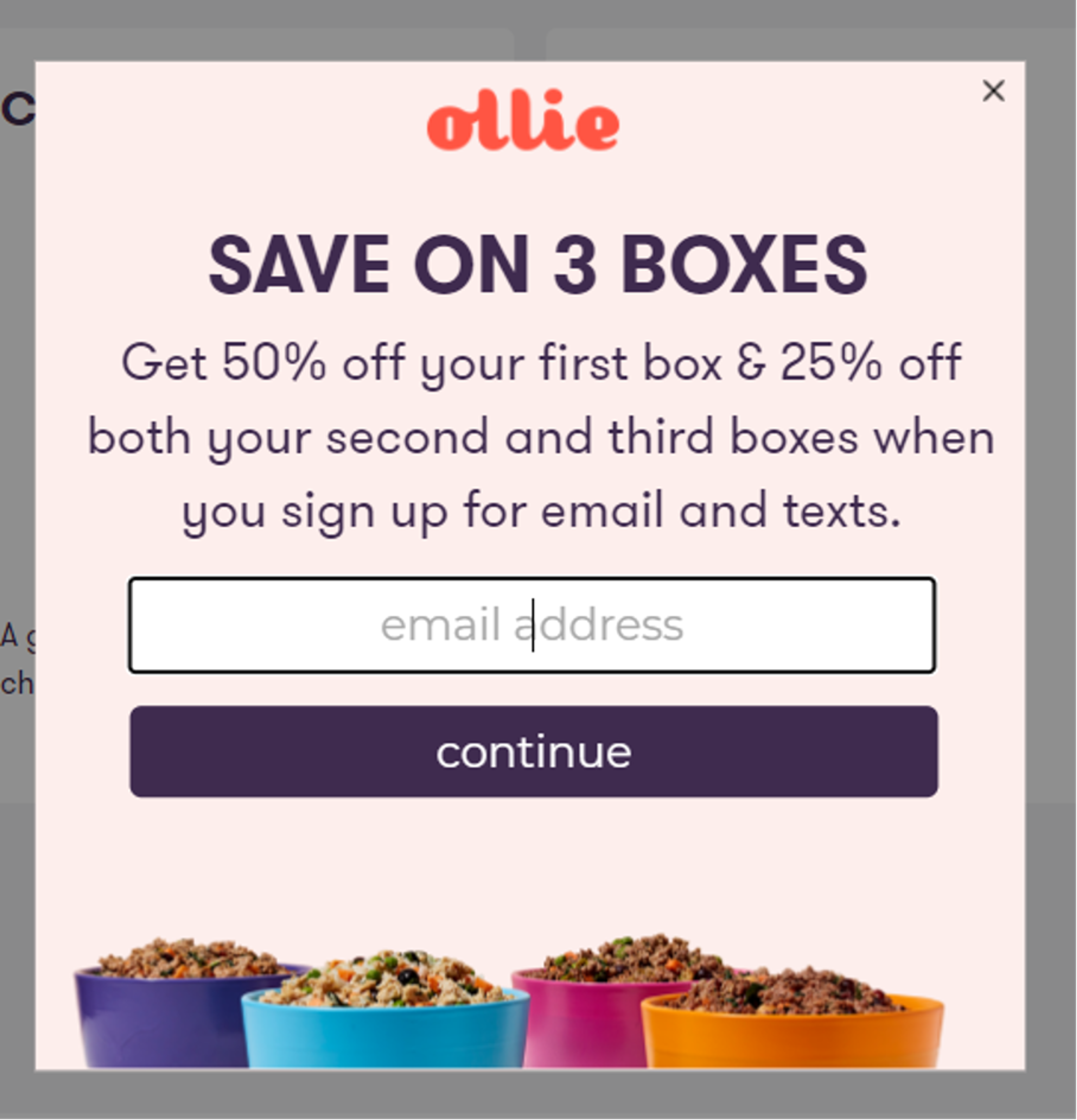 Ollie email popup examples