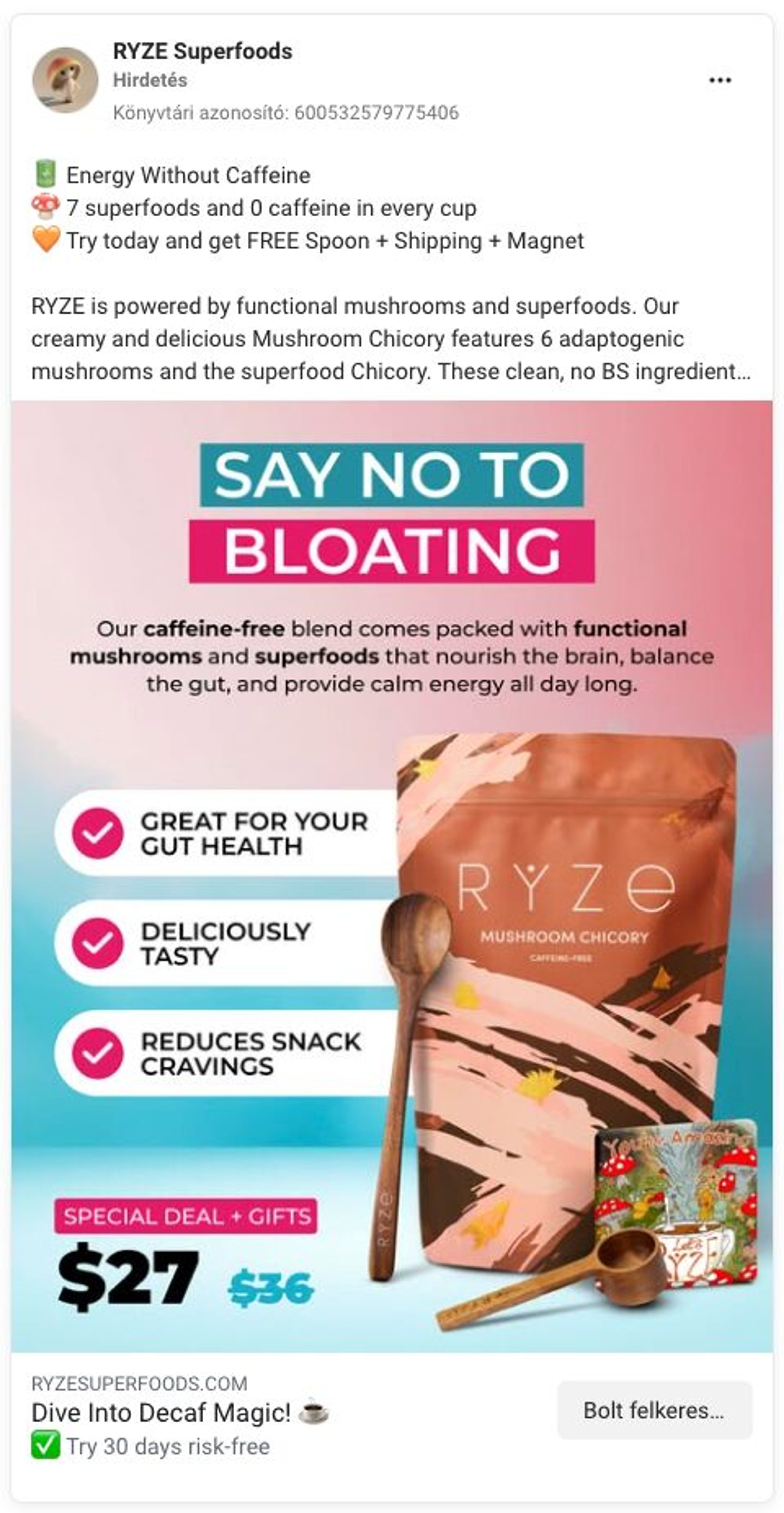 One of Ryze Coffee's ads