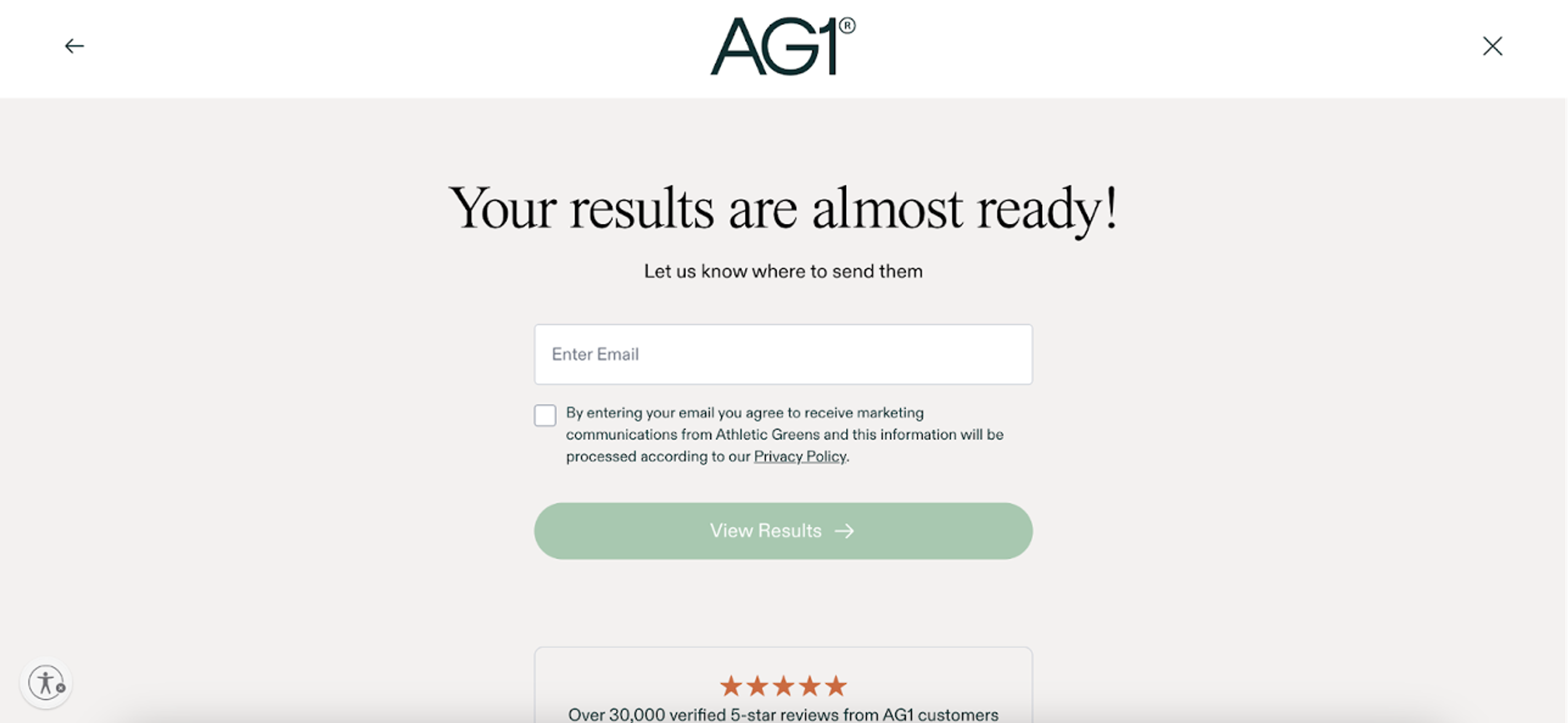 The quiz asks a few simple health-related questions, then prompts users to enter their email to view the results. It’s a smart lead-gen tactic, but more importantly, it delivers valuable insights to the customer. Win-win. Based on these answers, users receive customized product recommendations that actually make sense for them.