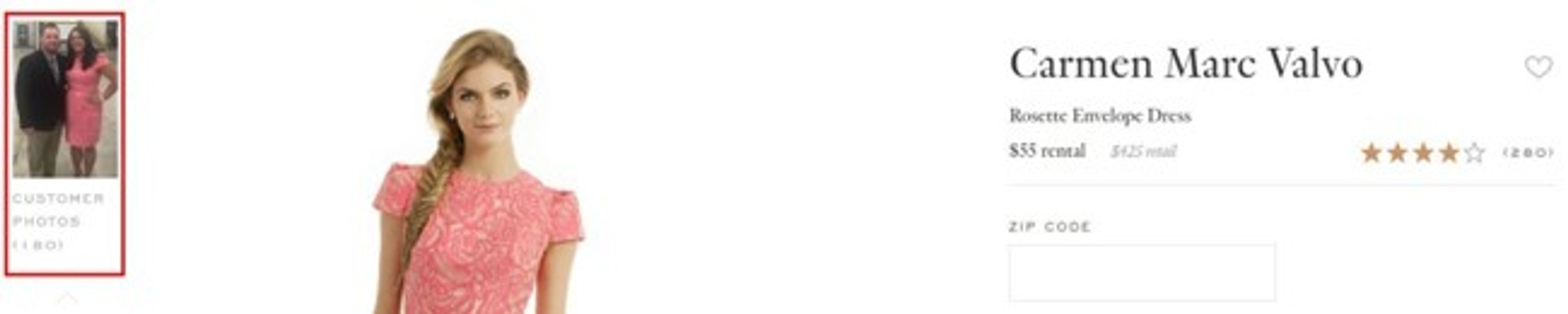 Customer photos on a website