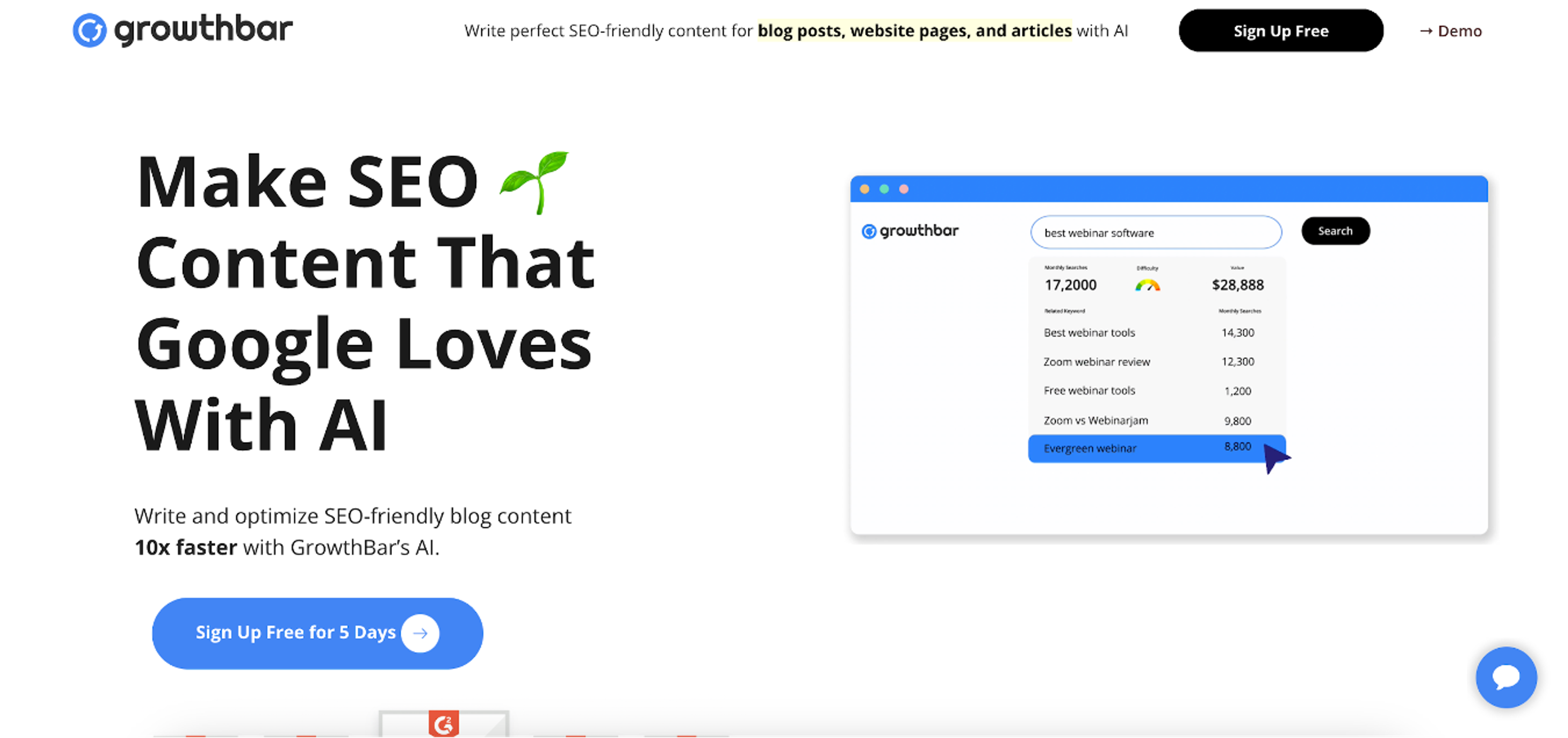 Growthbar marketing tool