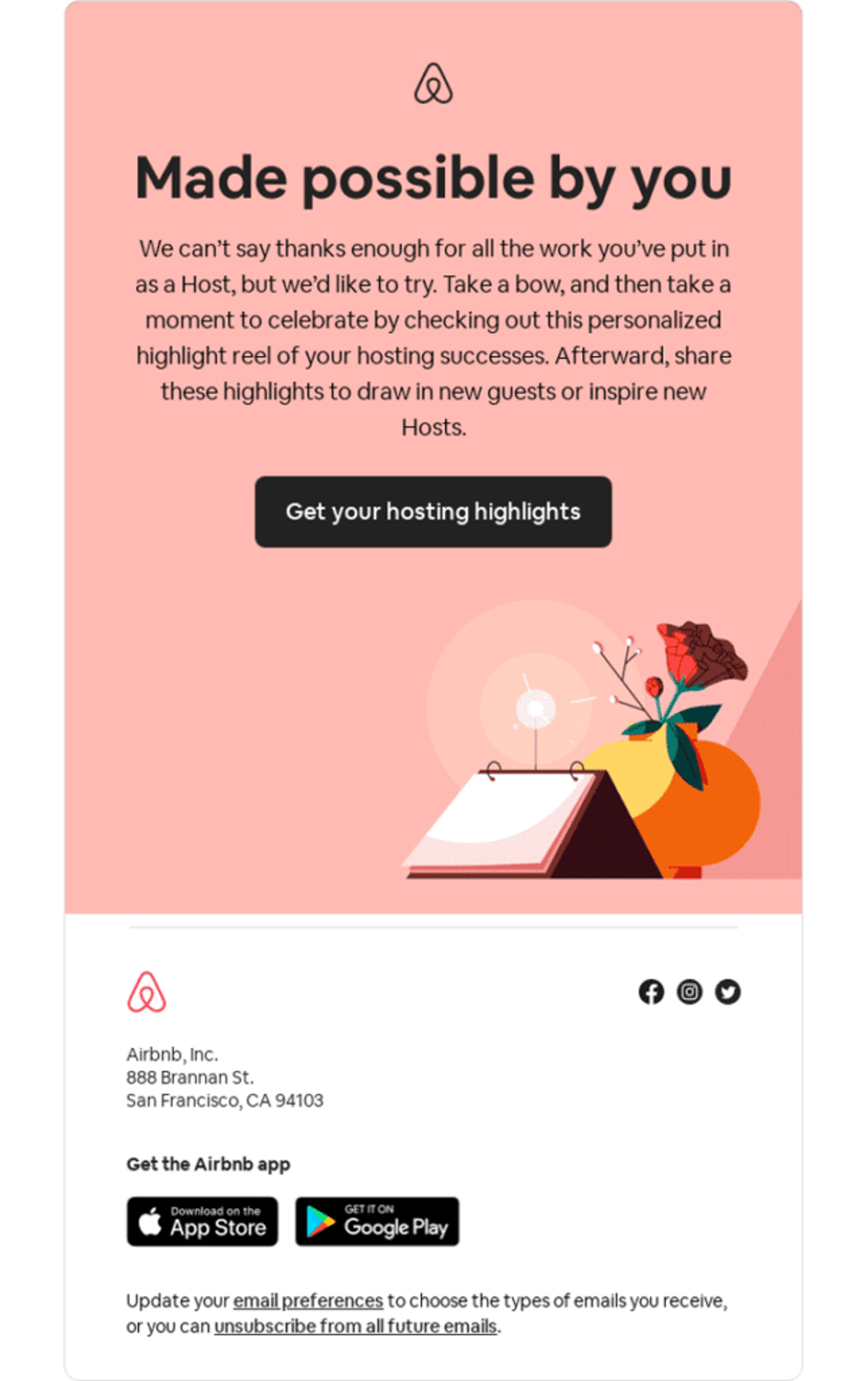 Airbnb lead nurturing email example