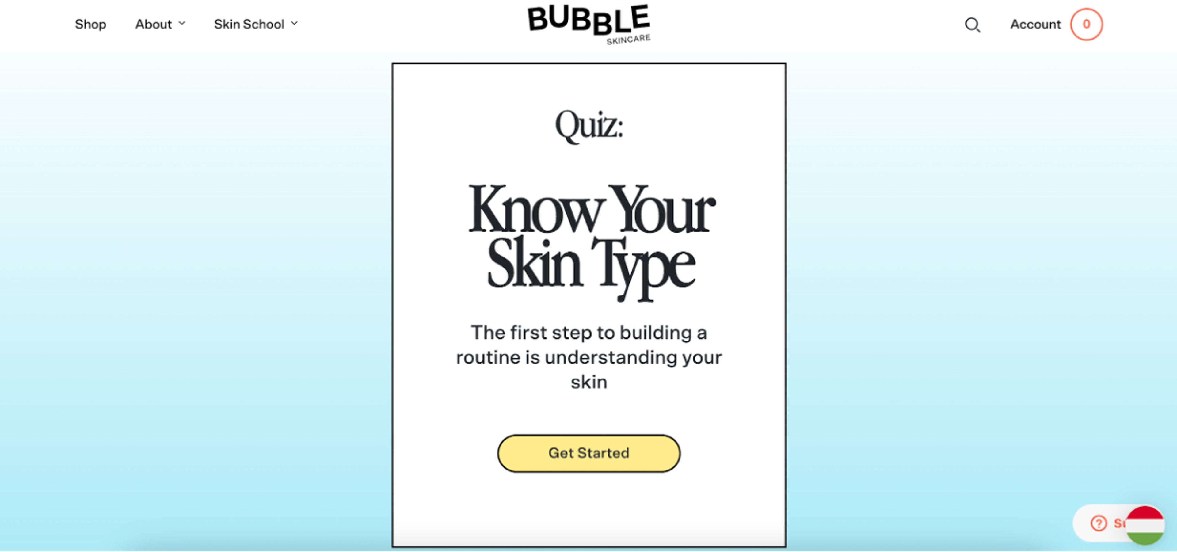 E-commerce gamification example from Bubble Skincare