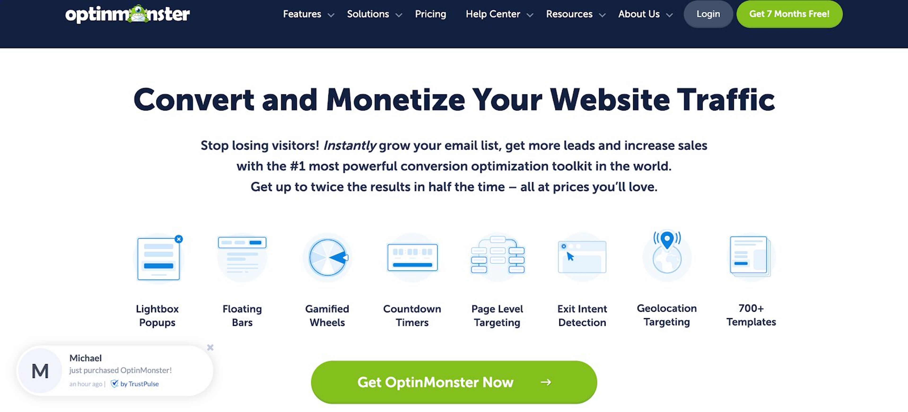 Popular popup builder with A/B testing and gamification features.