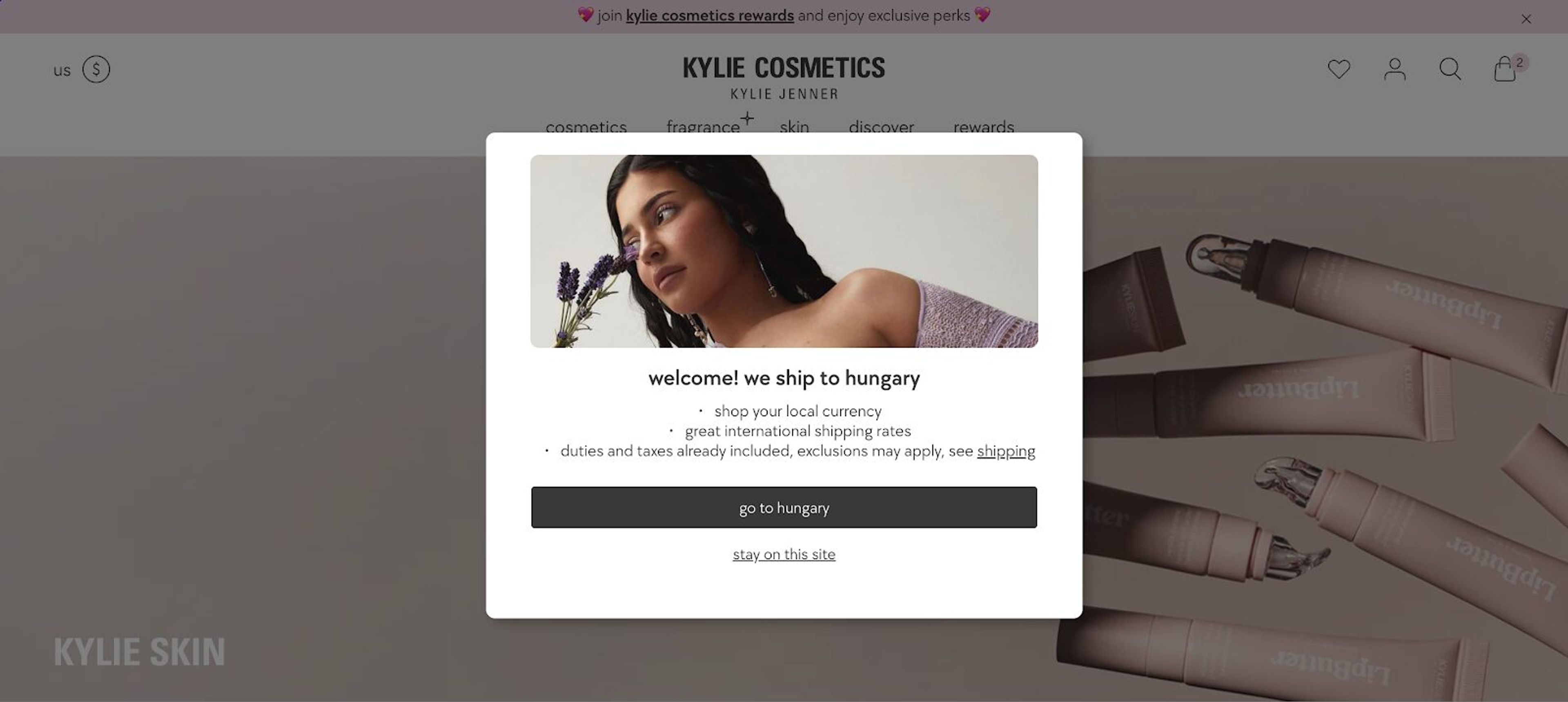 Kylie Cosmetics location based push notification campaigns