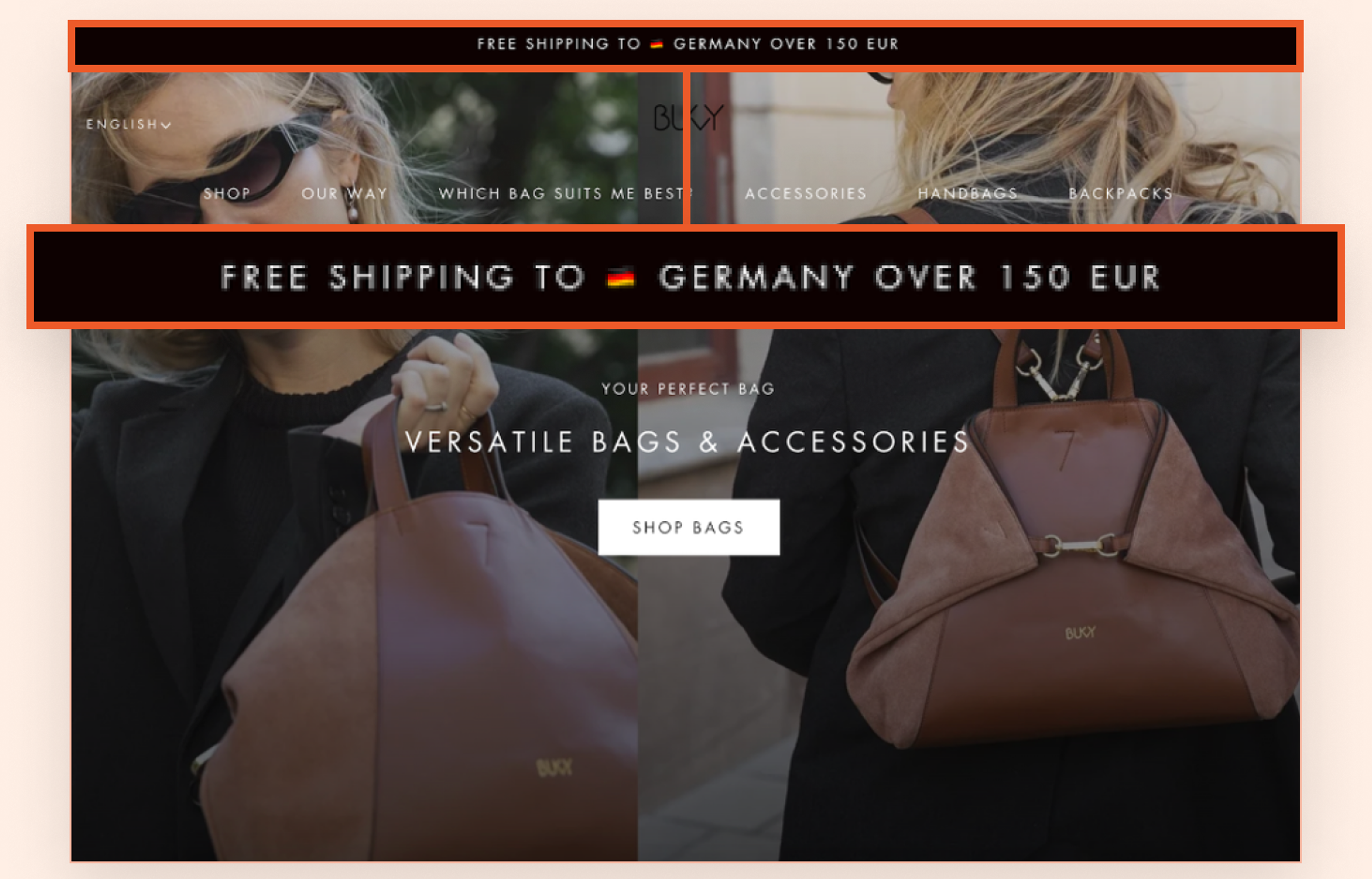 Bukvybag free shipping bar based on geographic locations