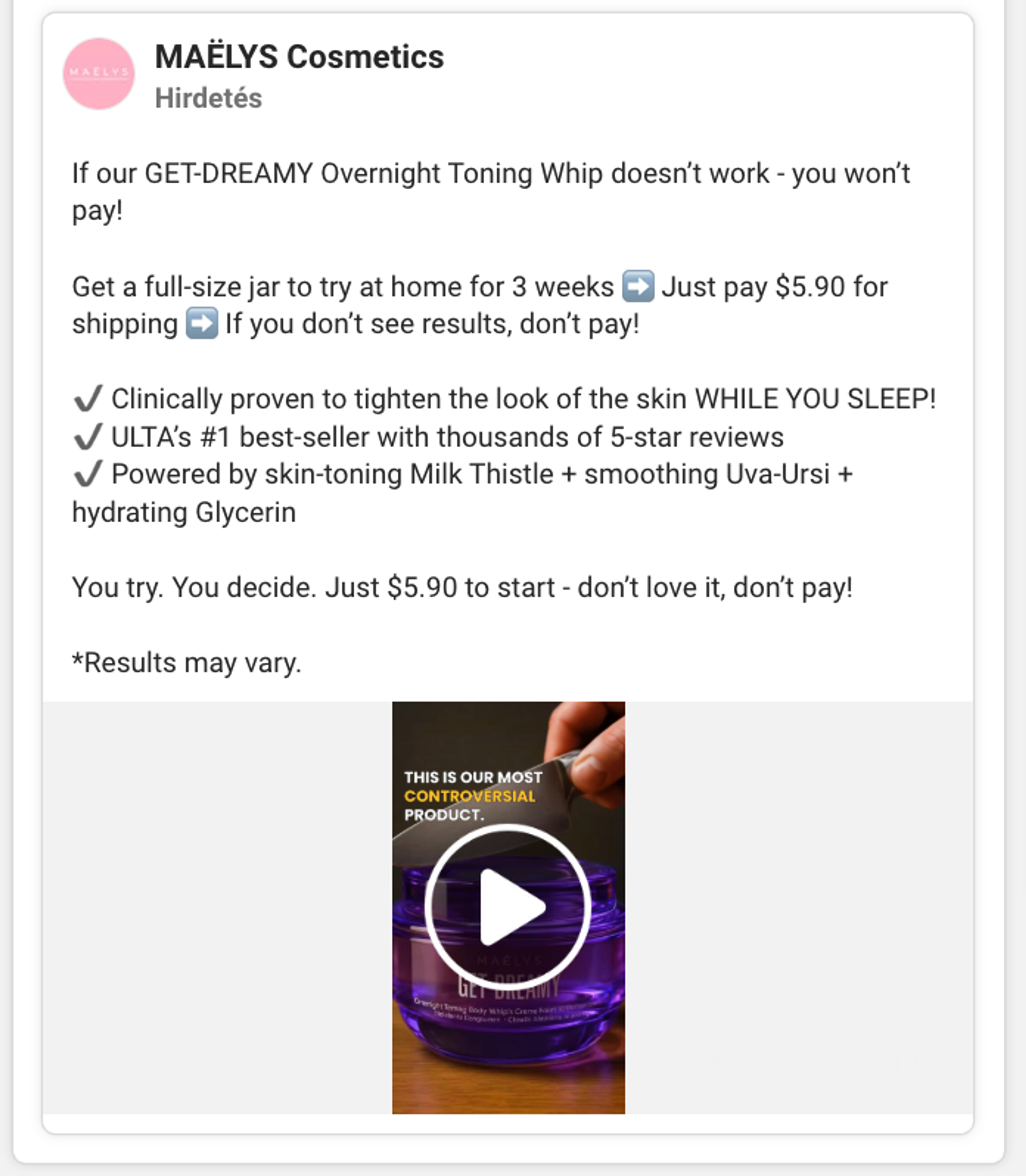 GET-DREAMY Overnight Toning Whip ad