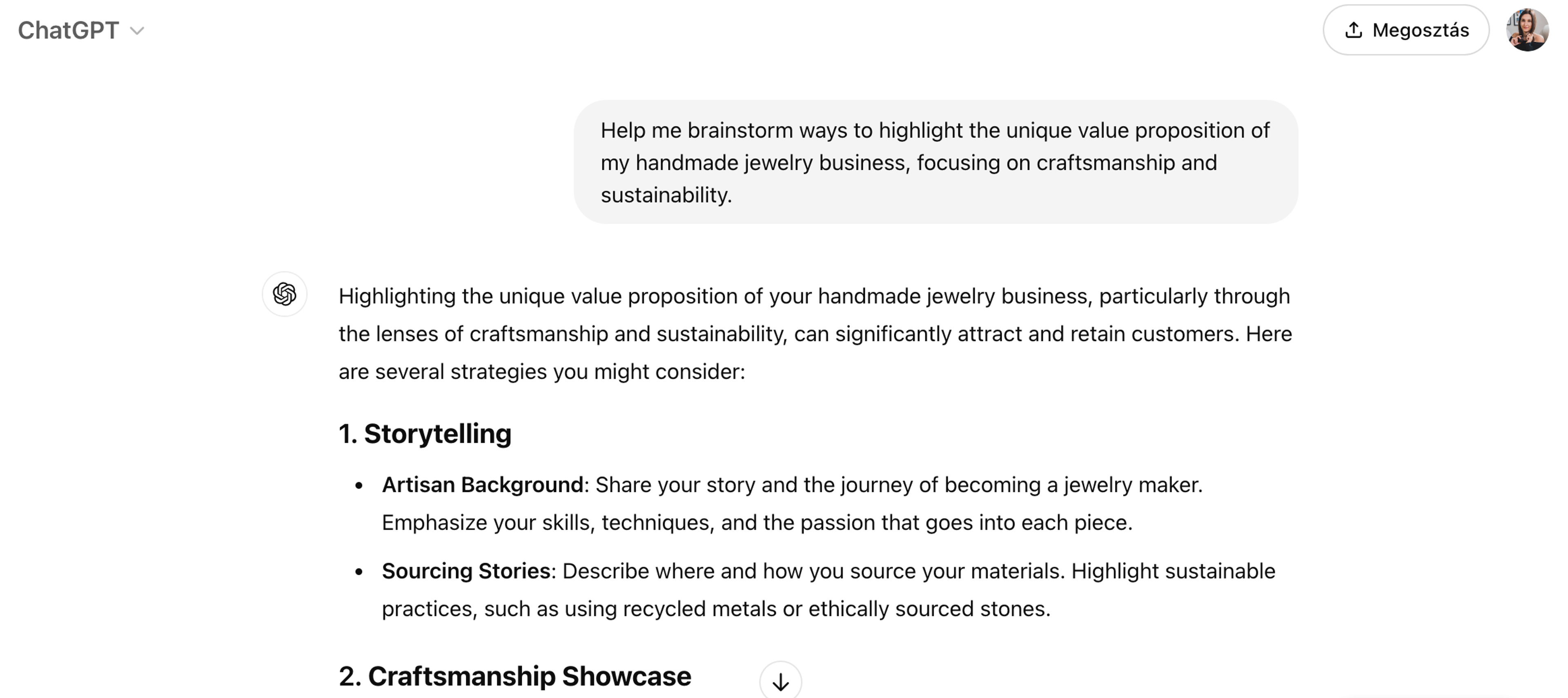 ChatGPT conversion copywriting prompt example