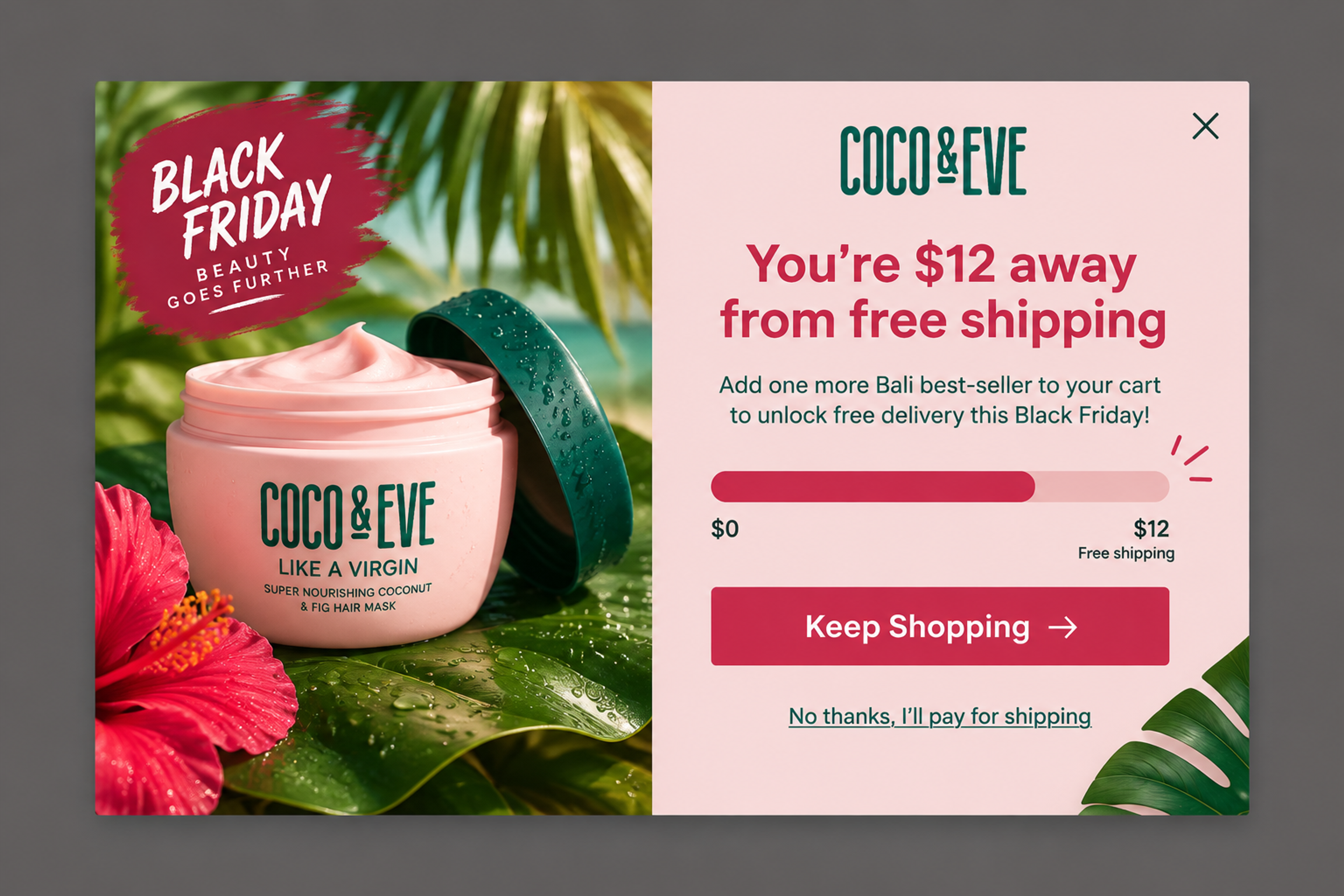 cart value nudge popup