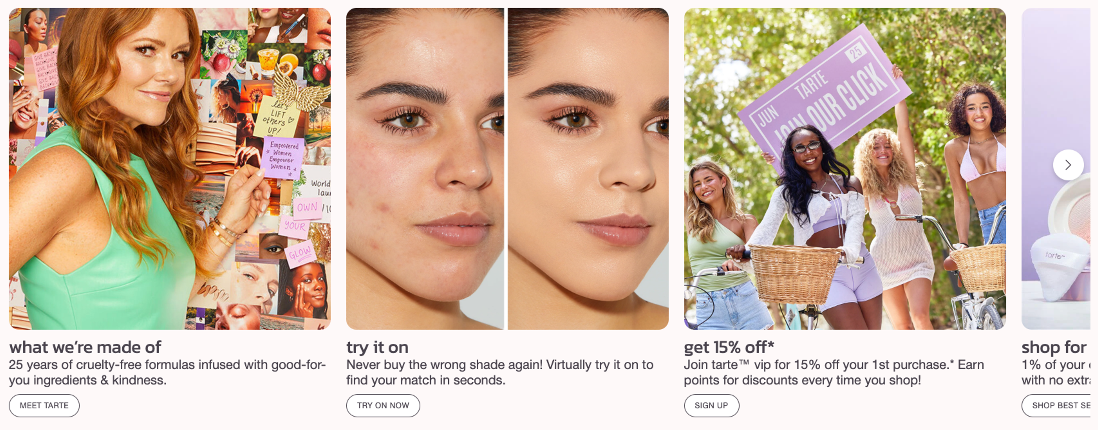 Tarte's website