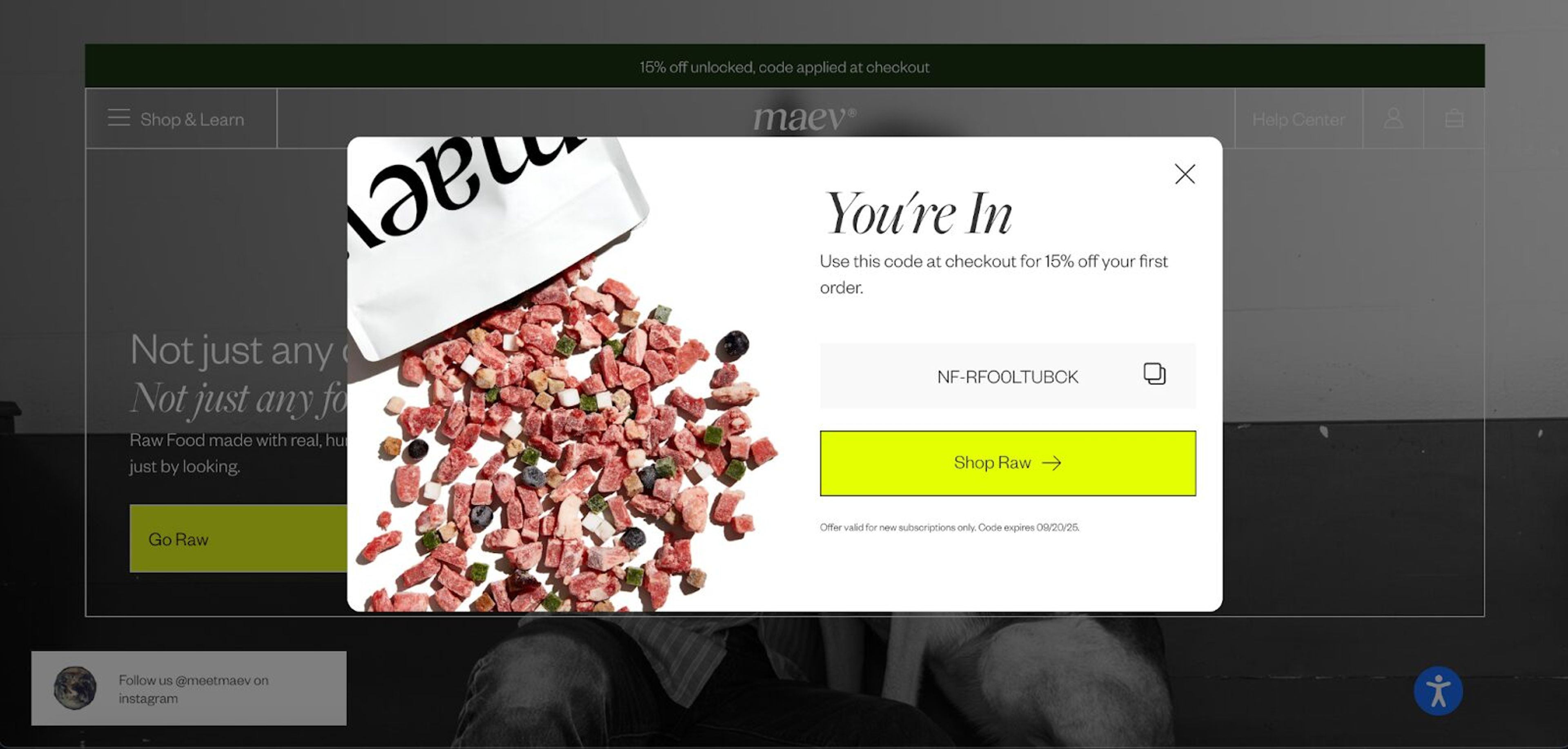 The last page of Maev's multi-step popup