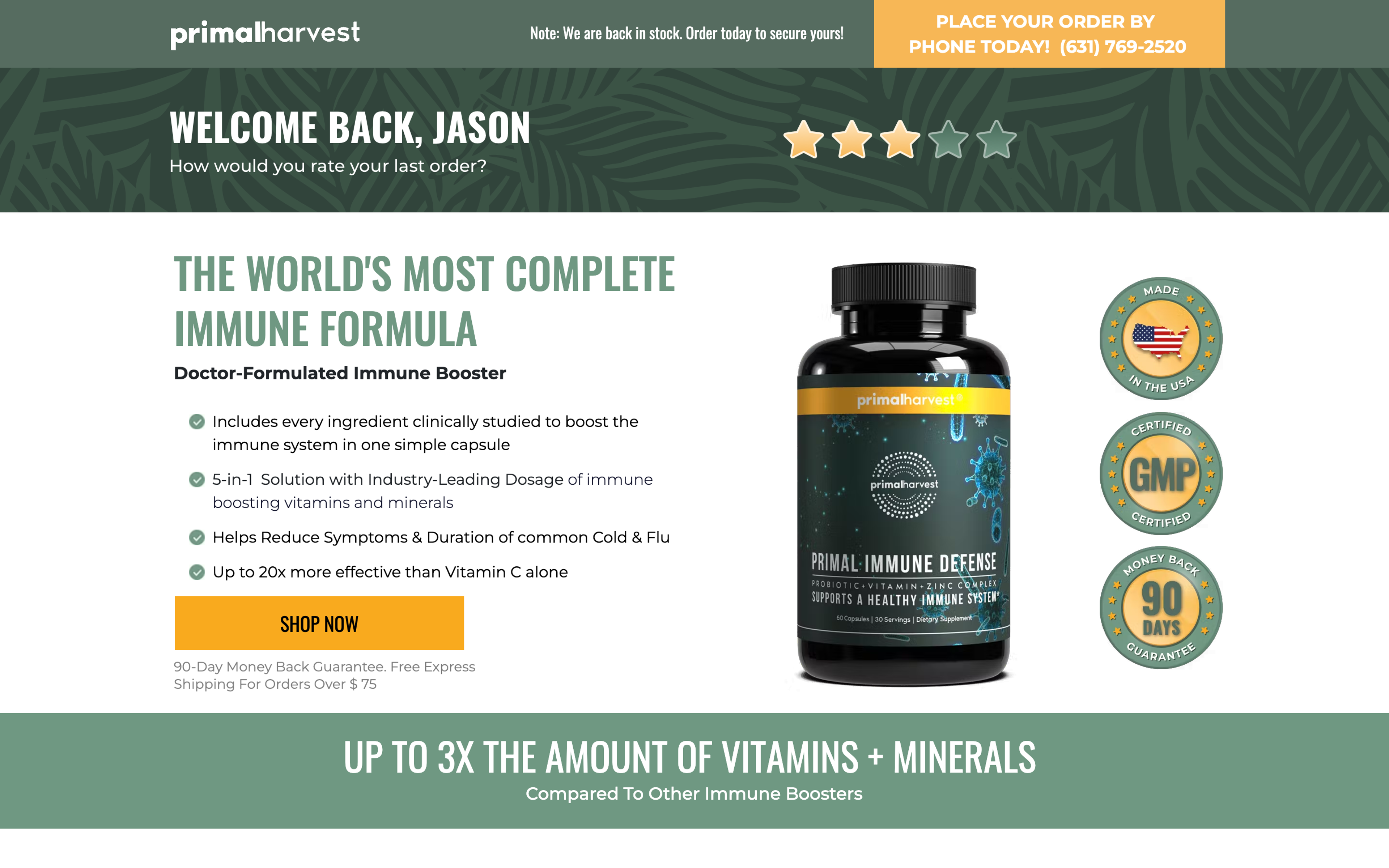 Primalharvests' e commerce marketing strategy includes personalized online reviews