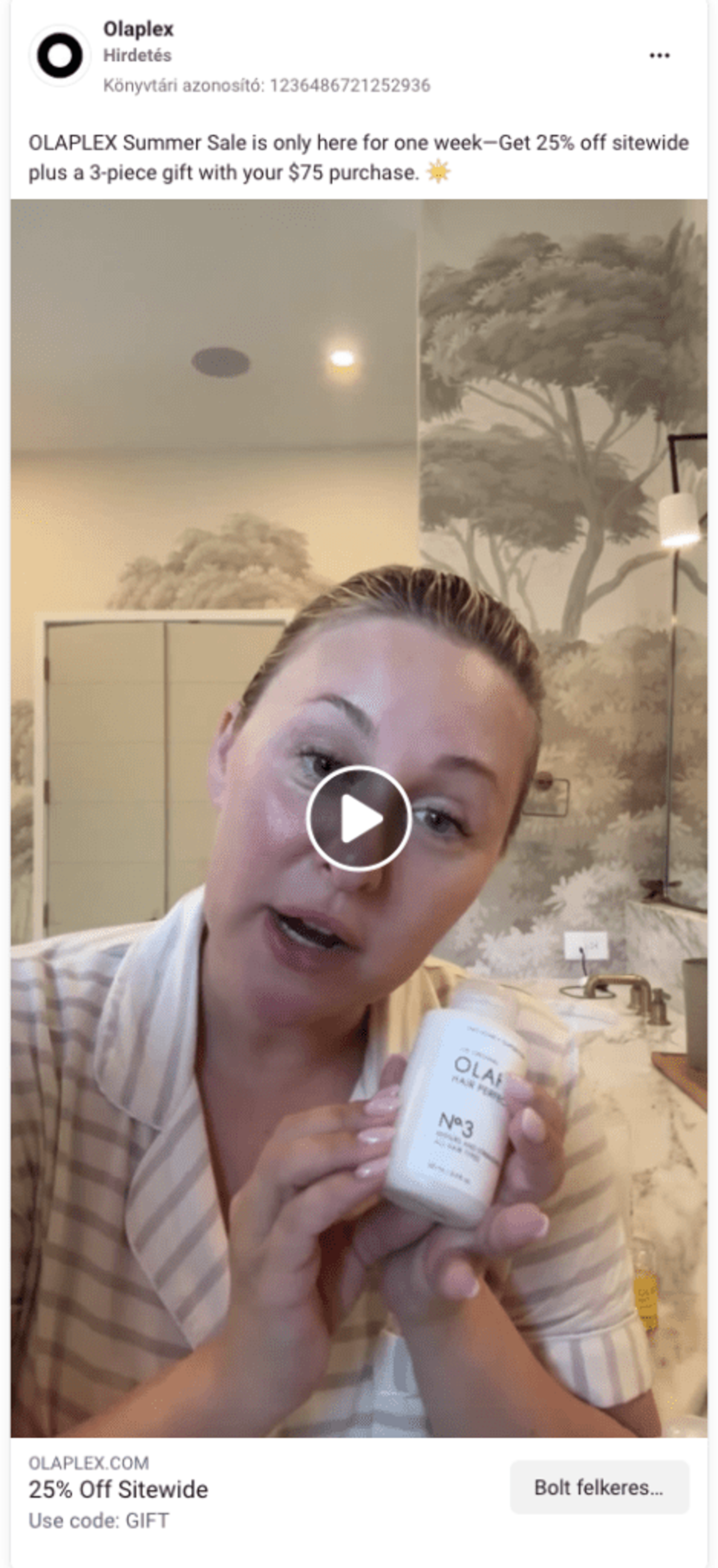 Olaplex facebook ads