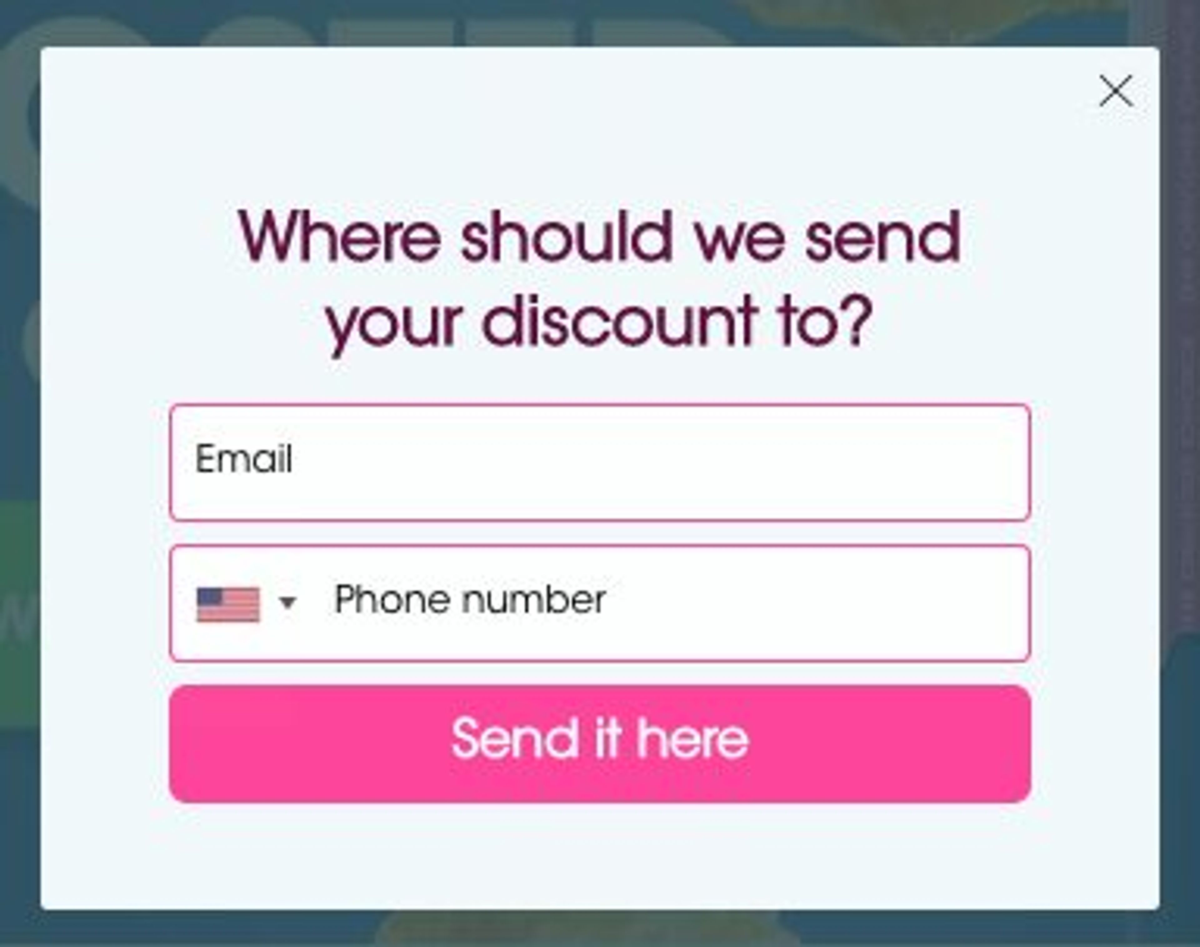 Popup asking users about their wellness goals, followed by email and phone number opt-in, with product recommendations in the final step.