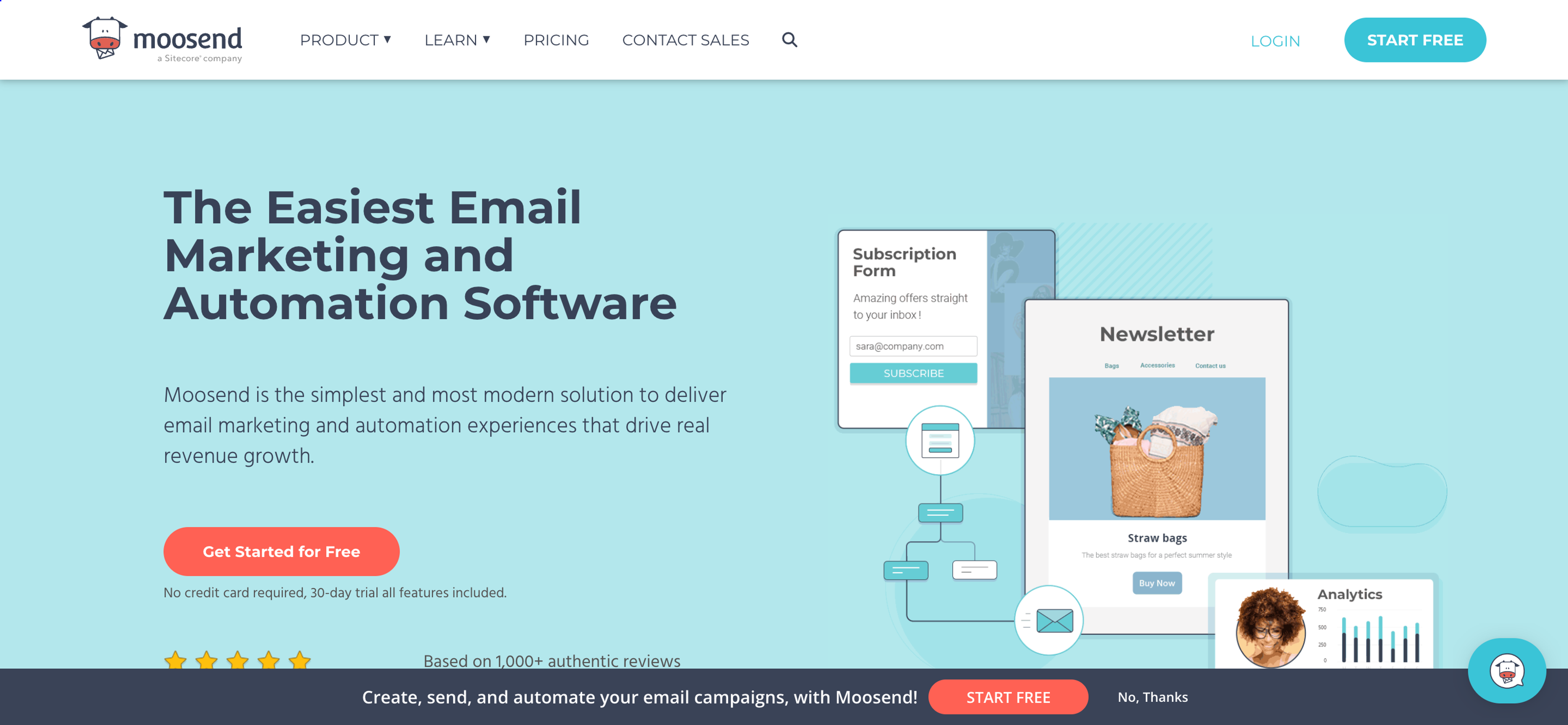Moosend email marketing software