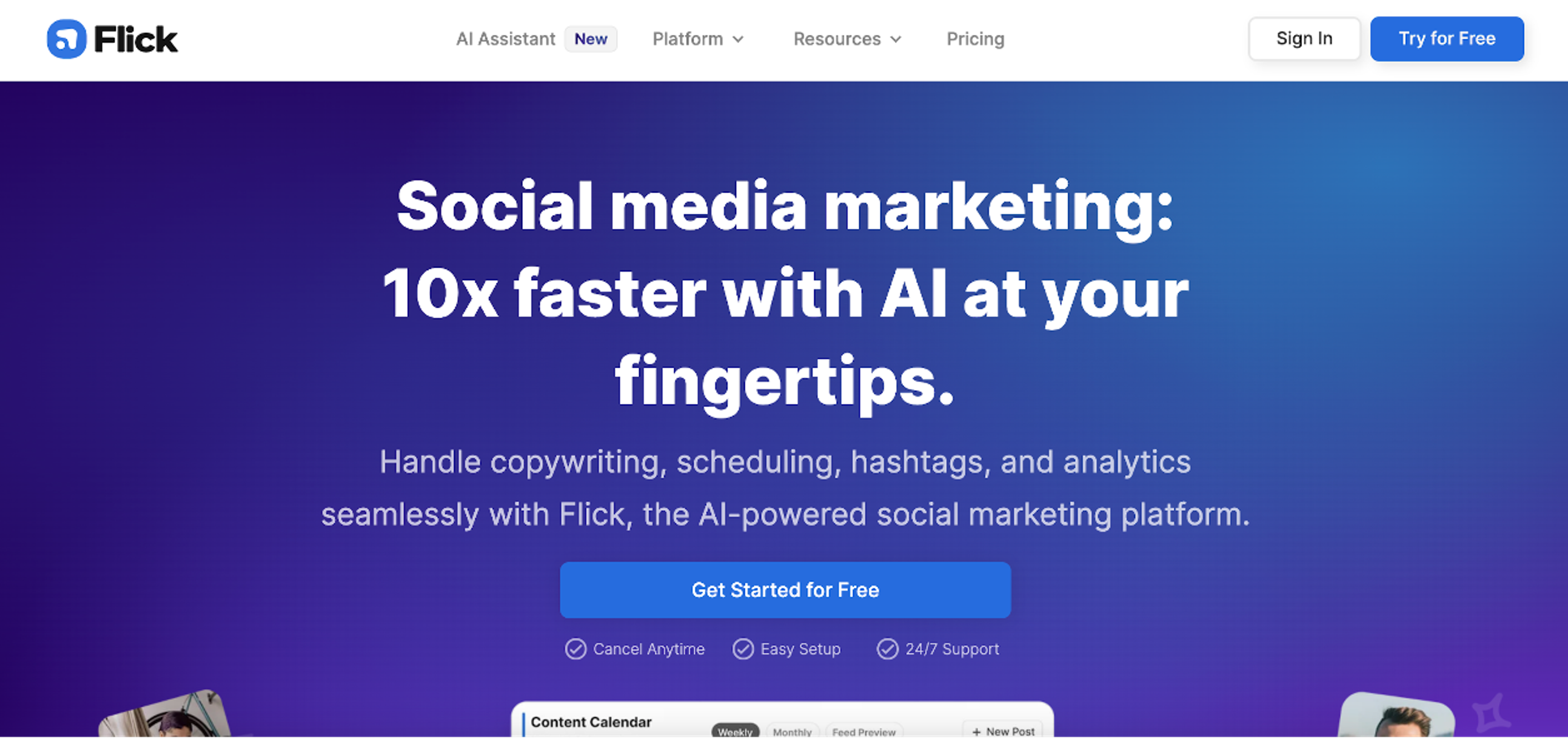 Flick social media marketing tool