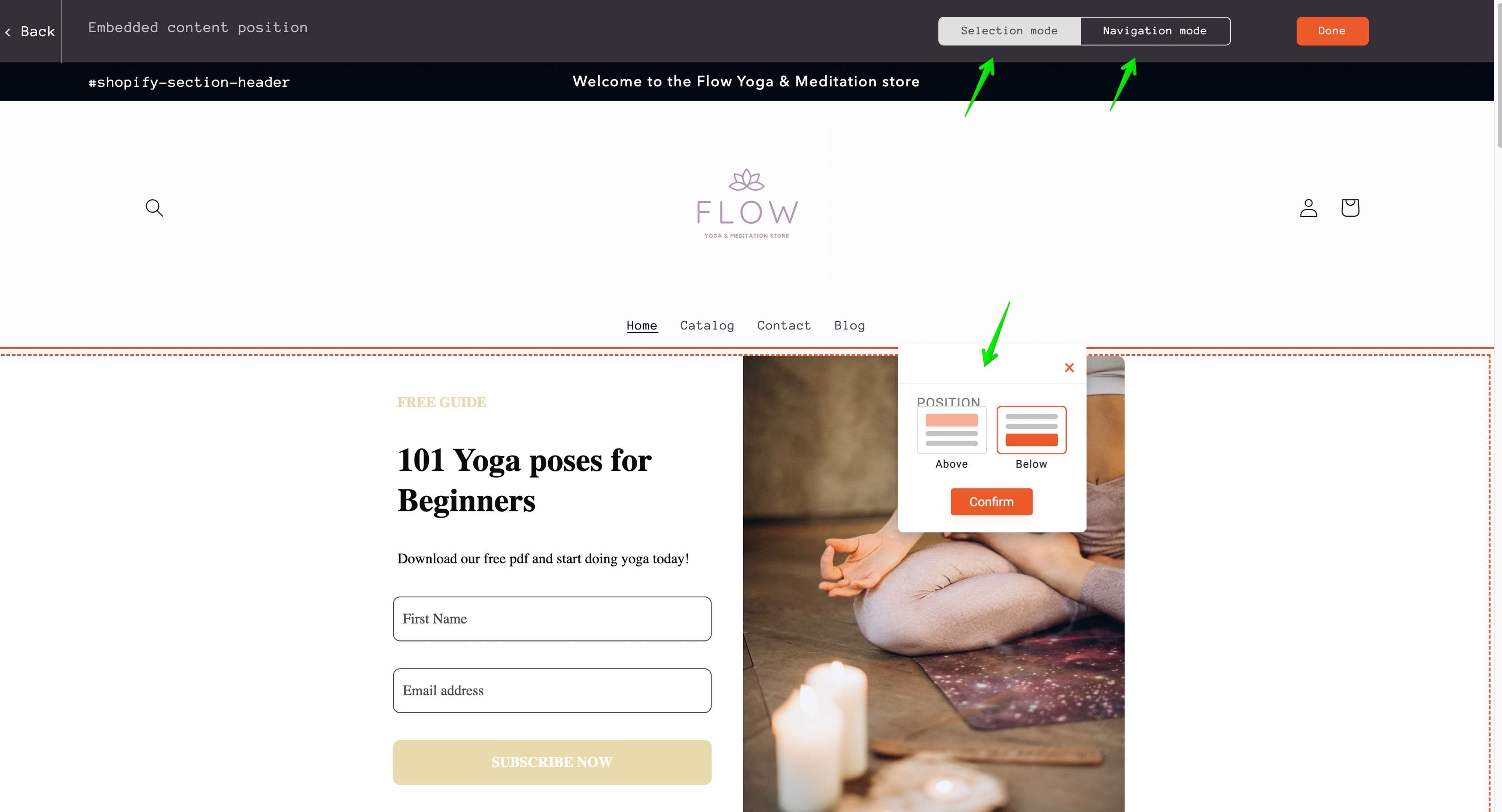 OptiMonk's Point &amp; Click Placement feature