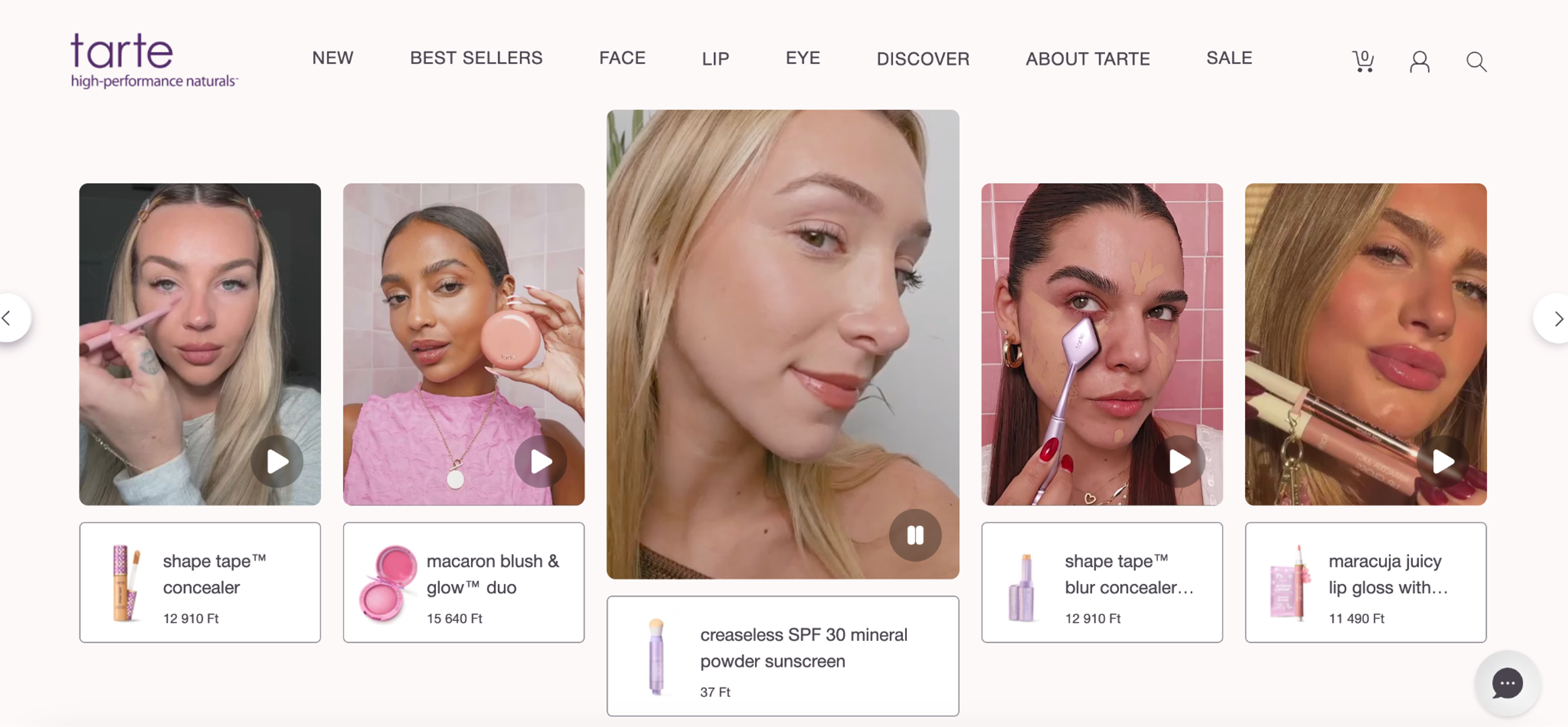 Videos embedded on the homepage