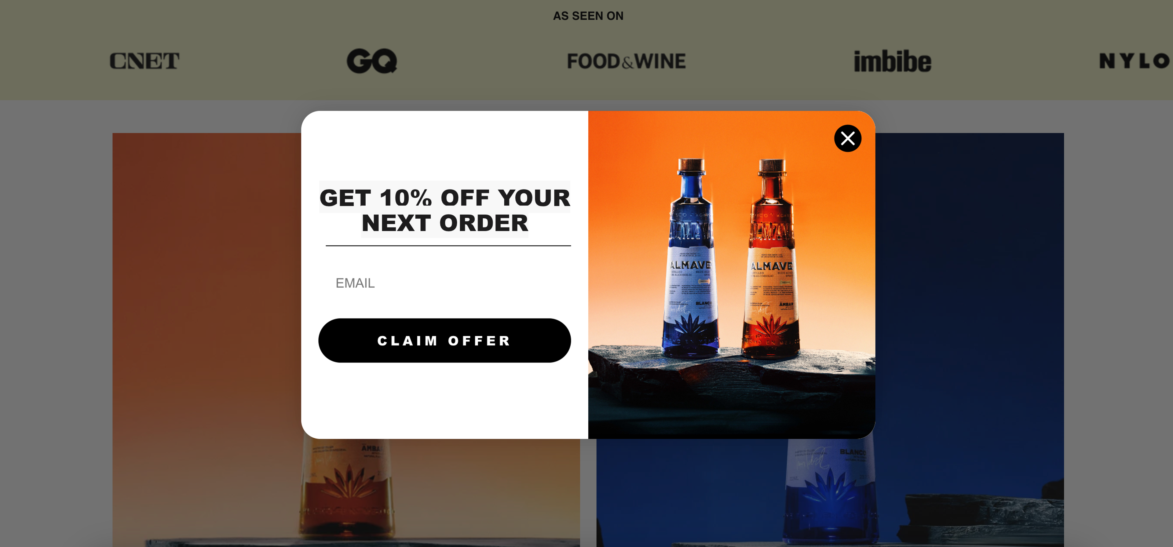 Almave welcome popup