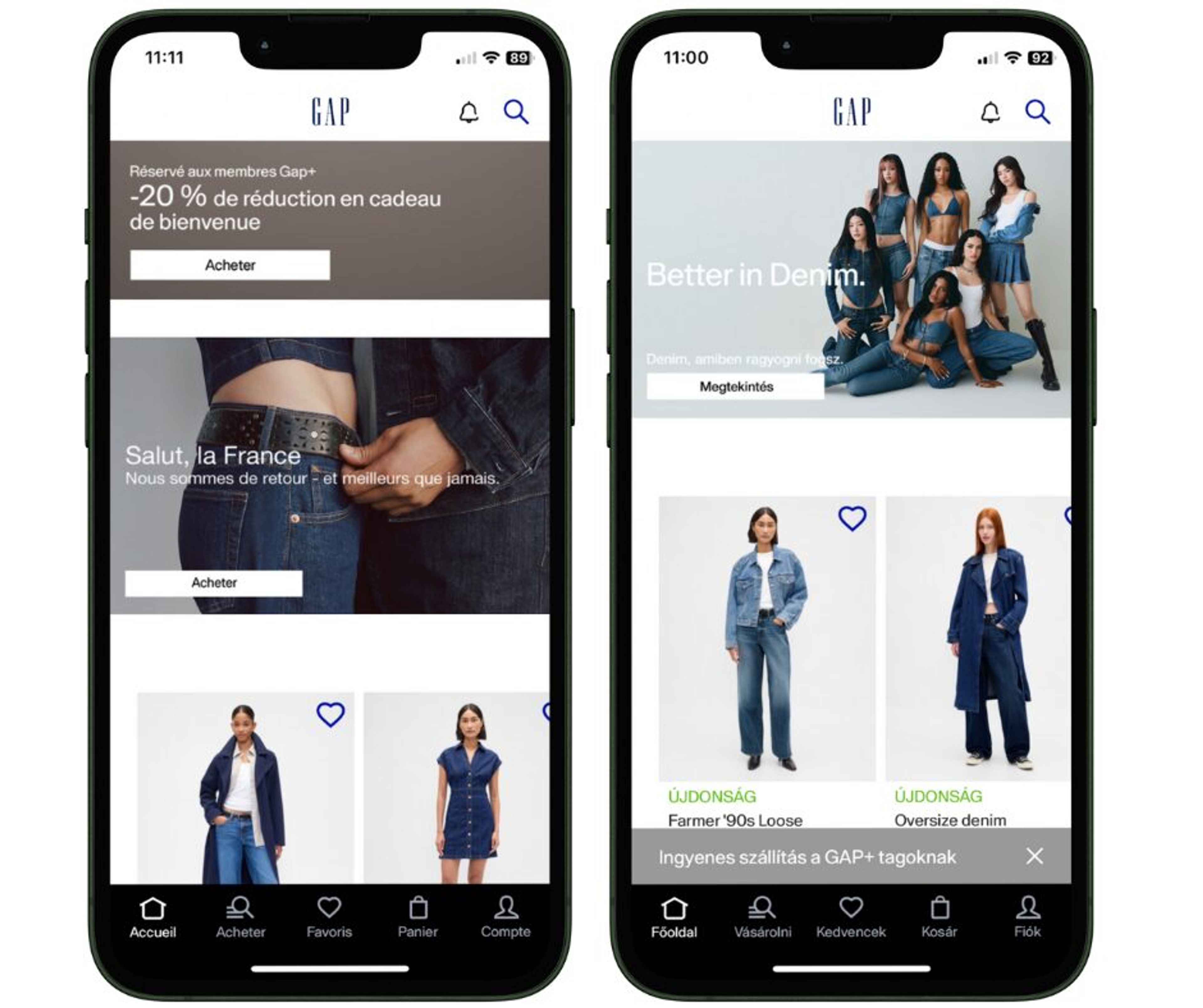 GAP app in different countries