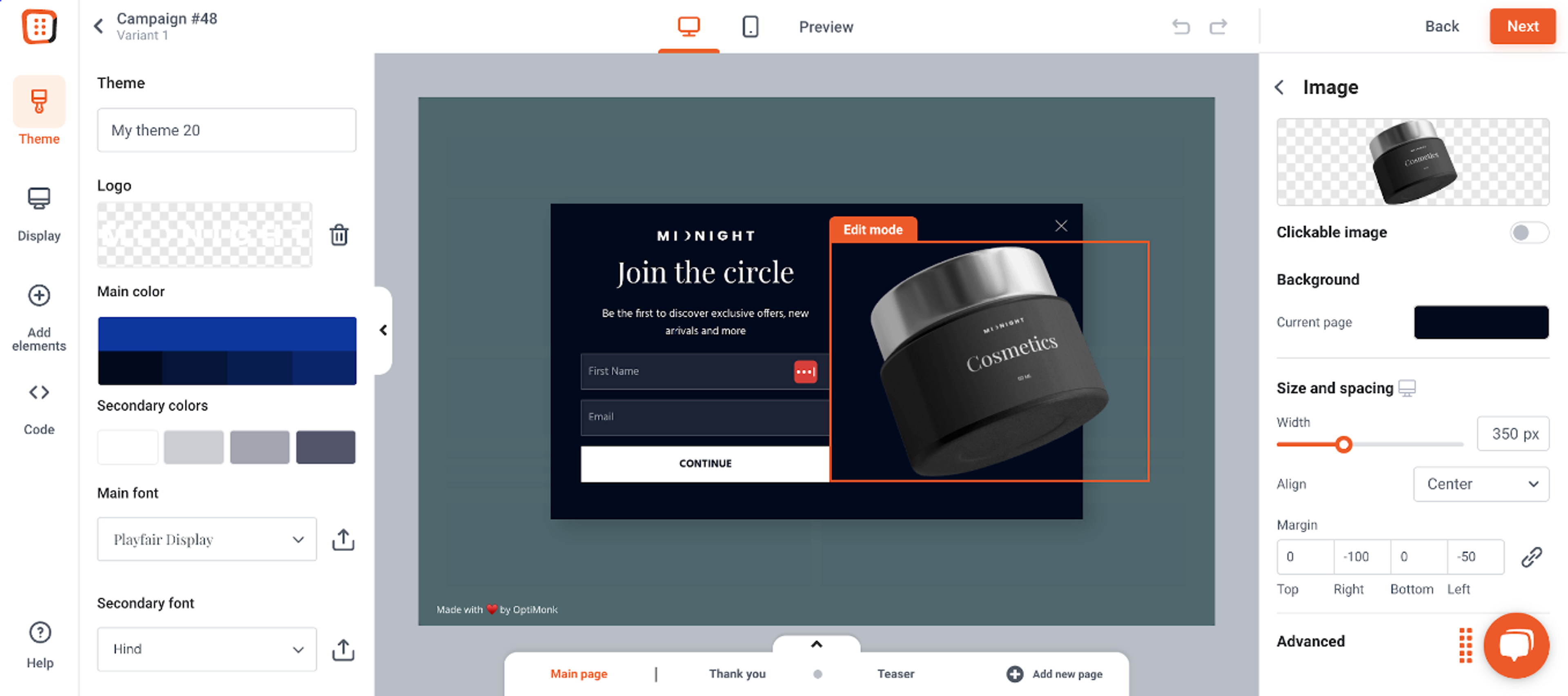 Personalize your entry popup form to match your target customers and your website's design