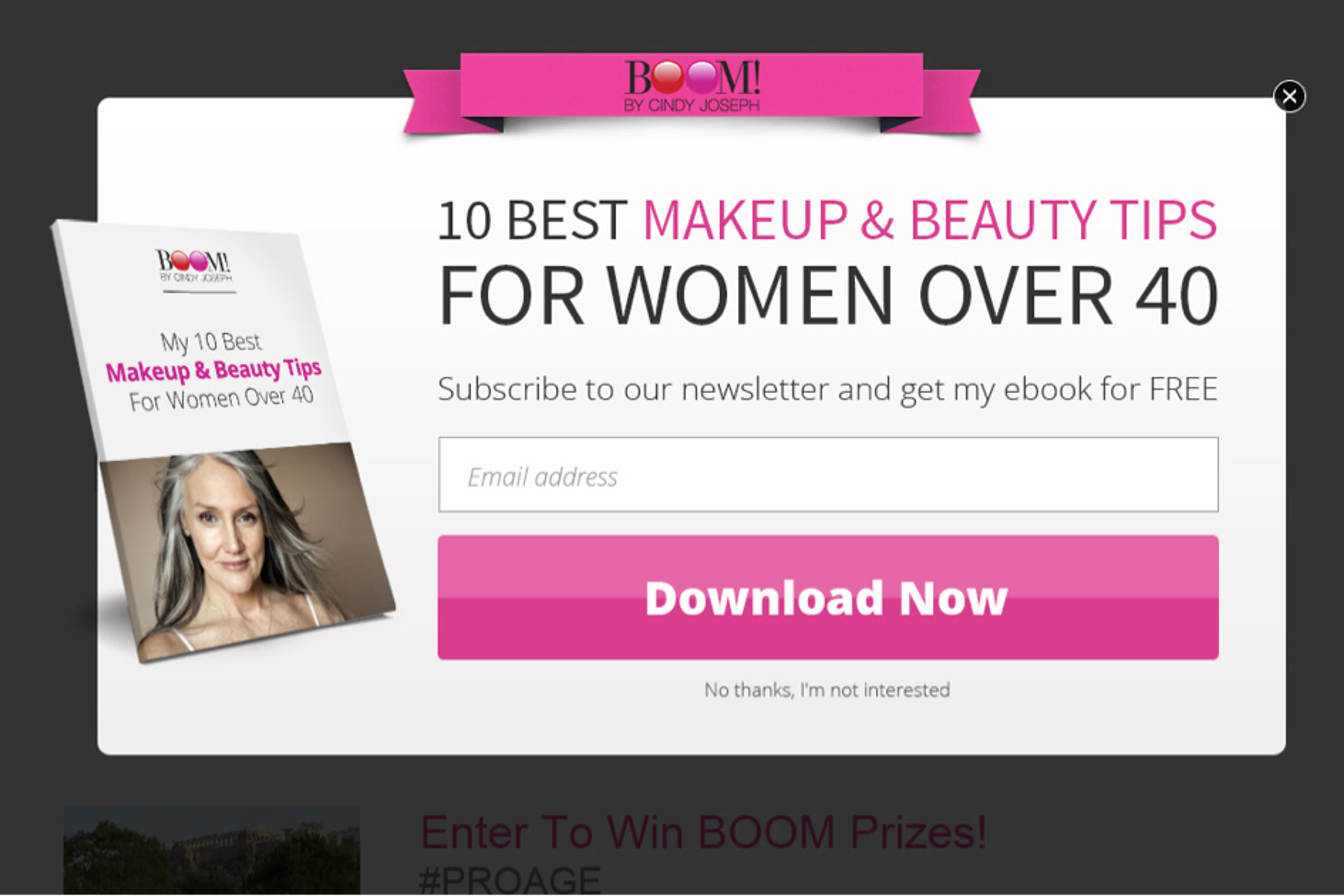 OptiMonk suggested BOOM! improve their original message by offering a lead magnet