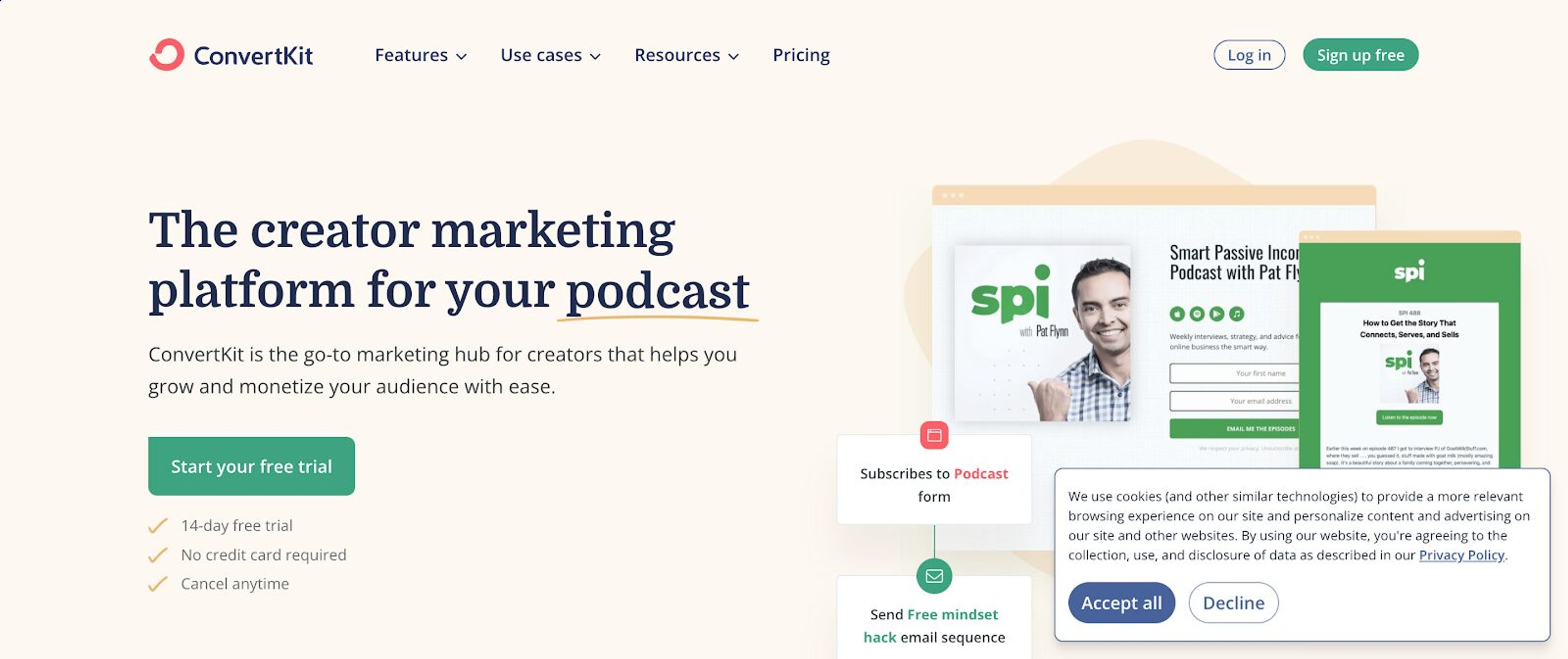 Email marketing platform designed for creators with customizable opt-in forms and automation workflows