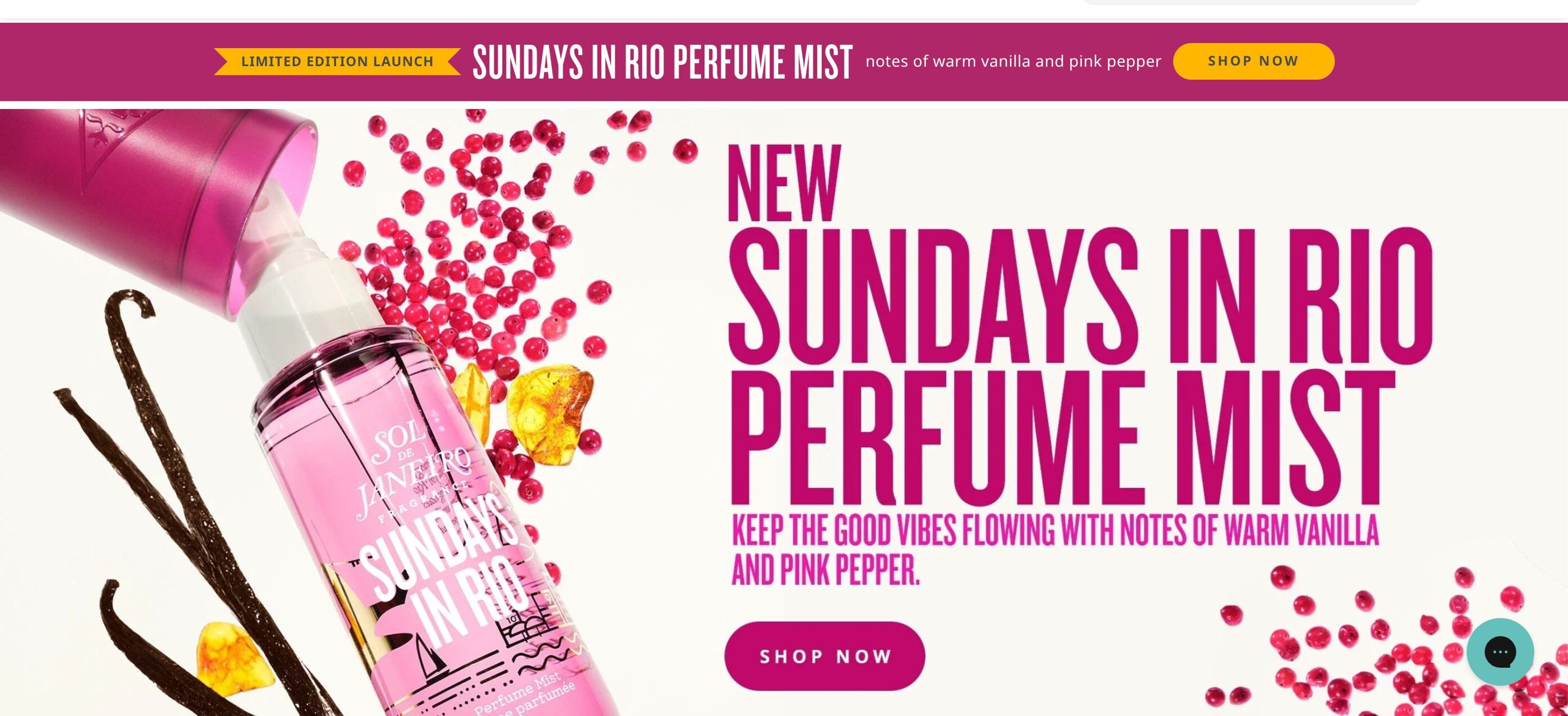 Sol de Janeiro's homepage includes progress bar and free shipping.