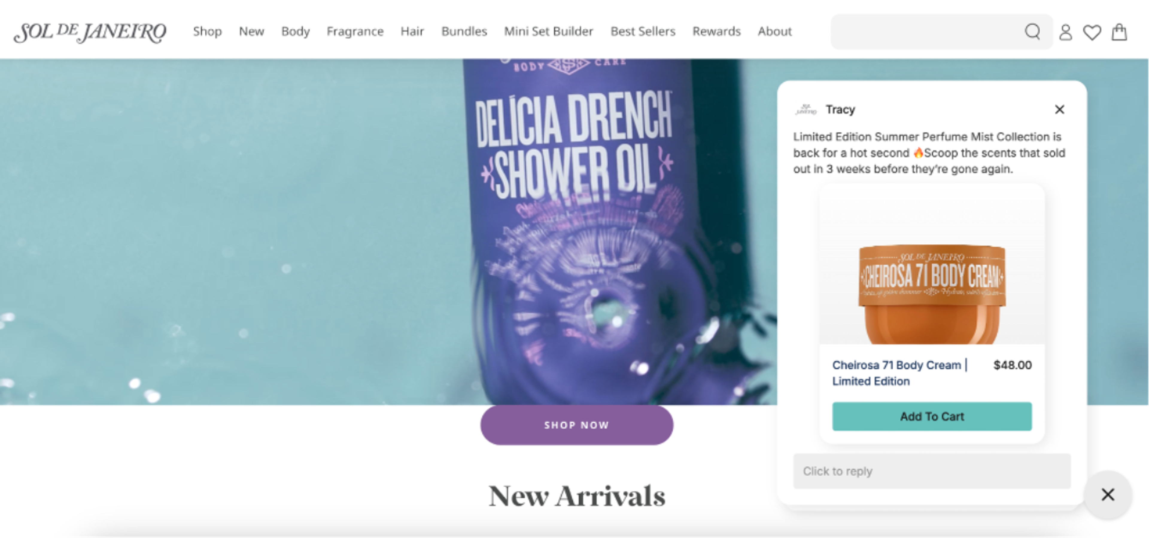 Sol de Janeiro chat promoting