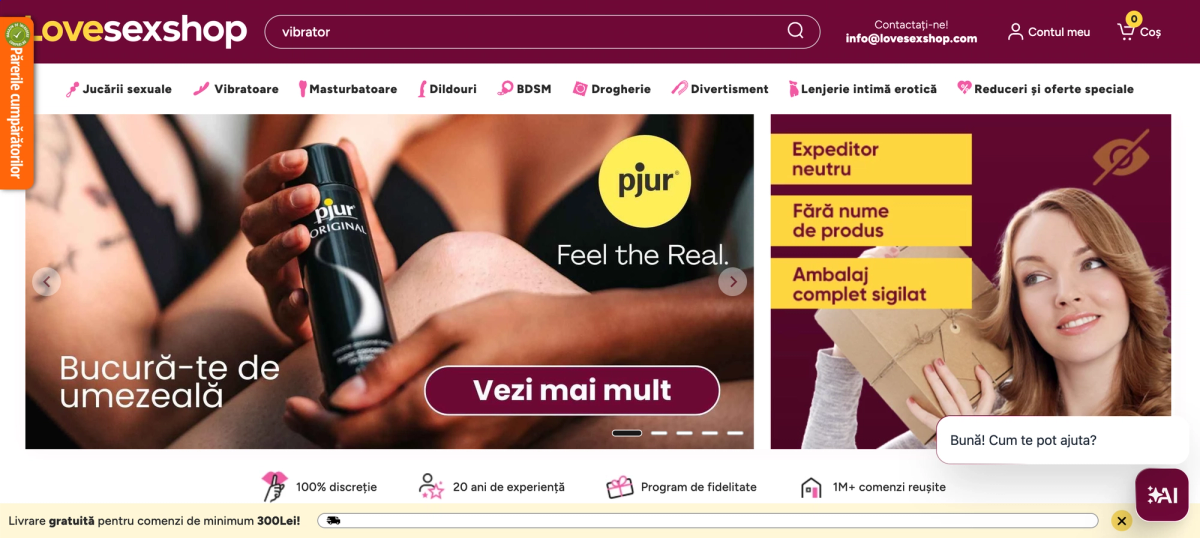 LoveSexShop home page