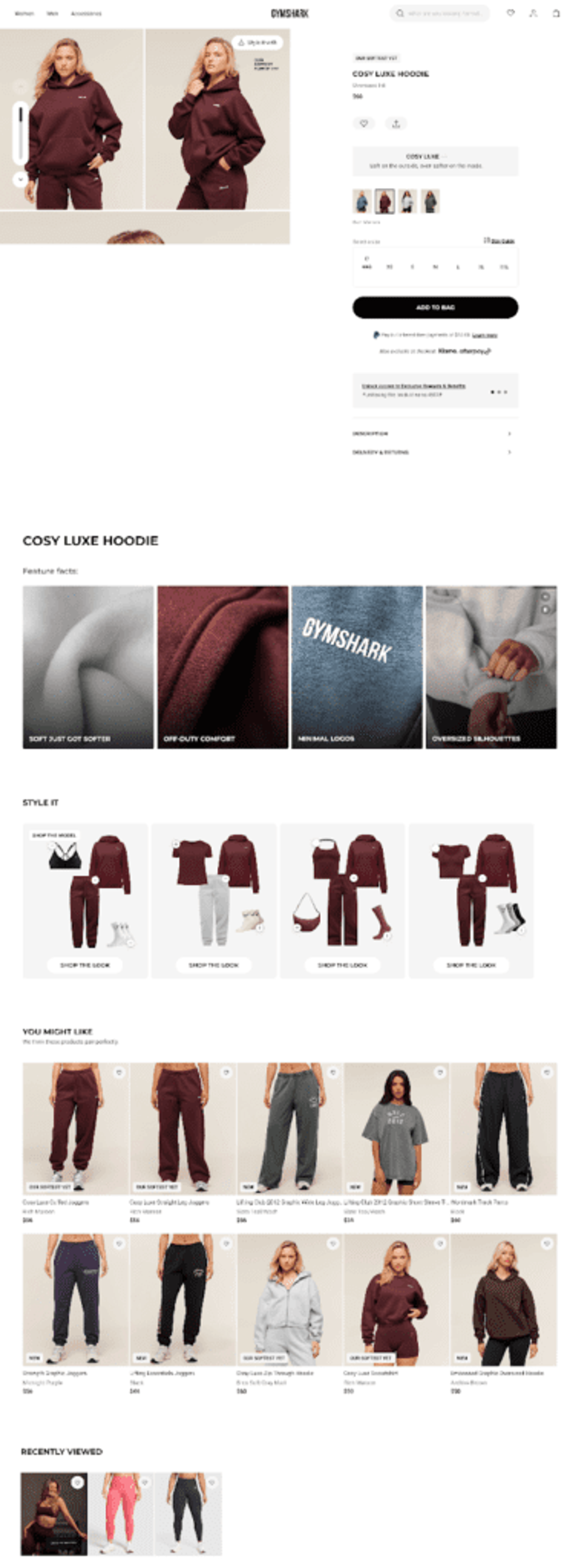 Gymshark product page