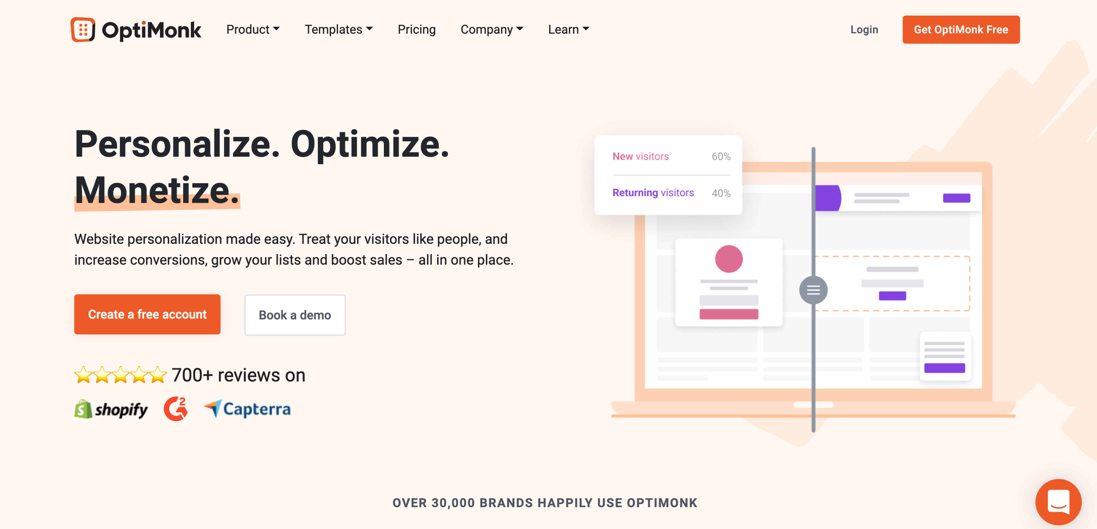 OptiMonk-website-personalization