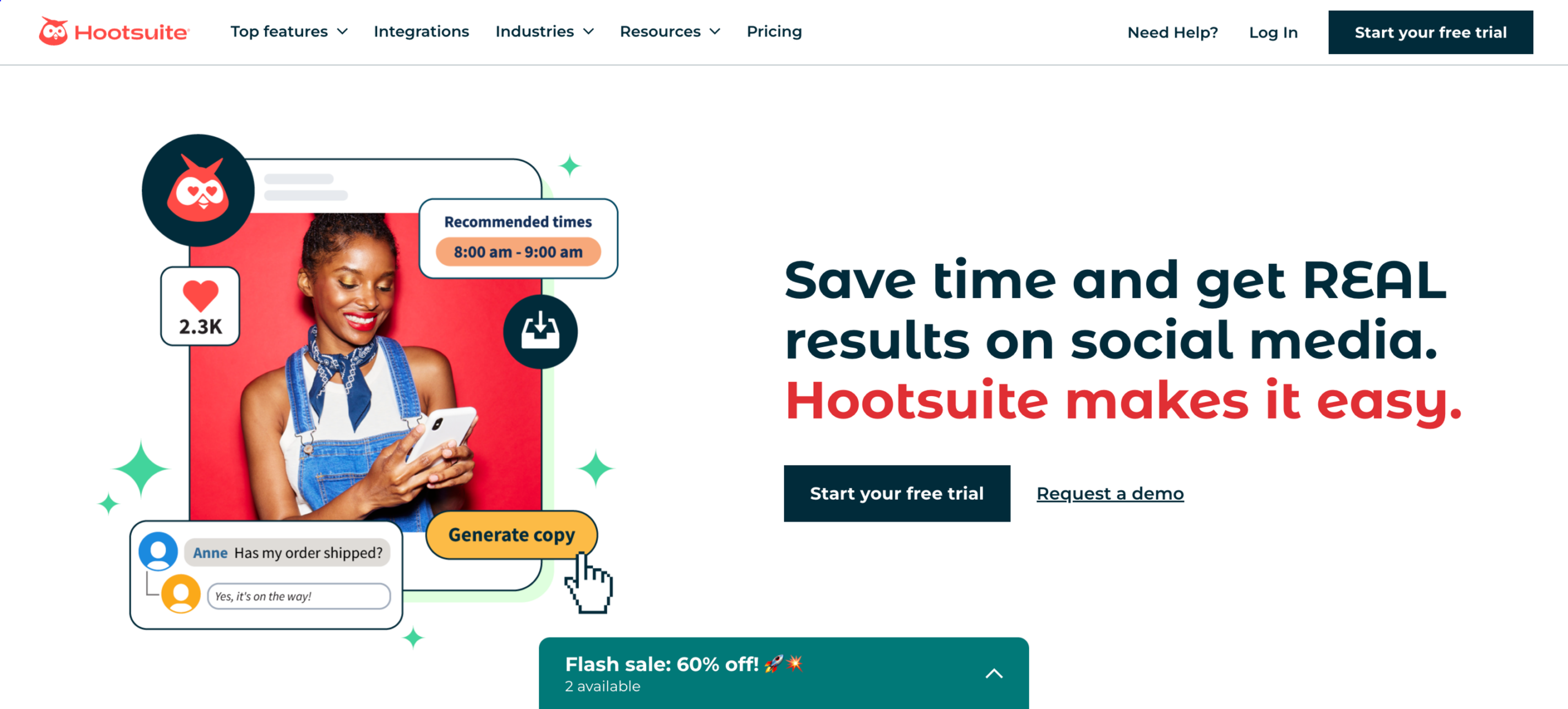 Hootsuite helps you streamlining social media marketing effort.
