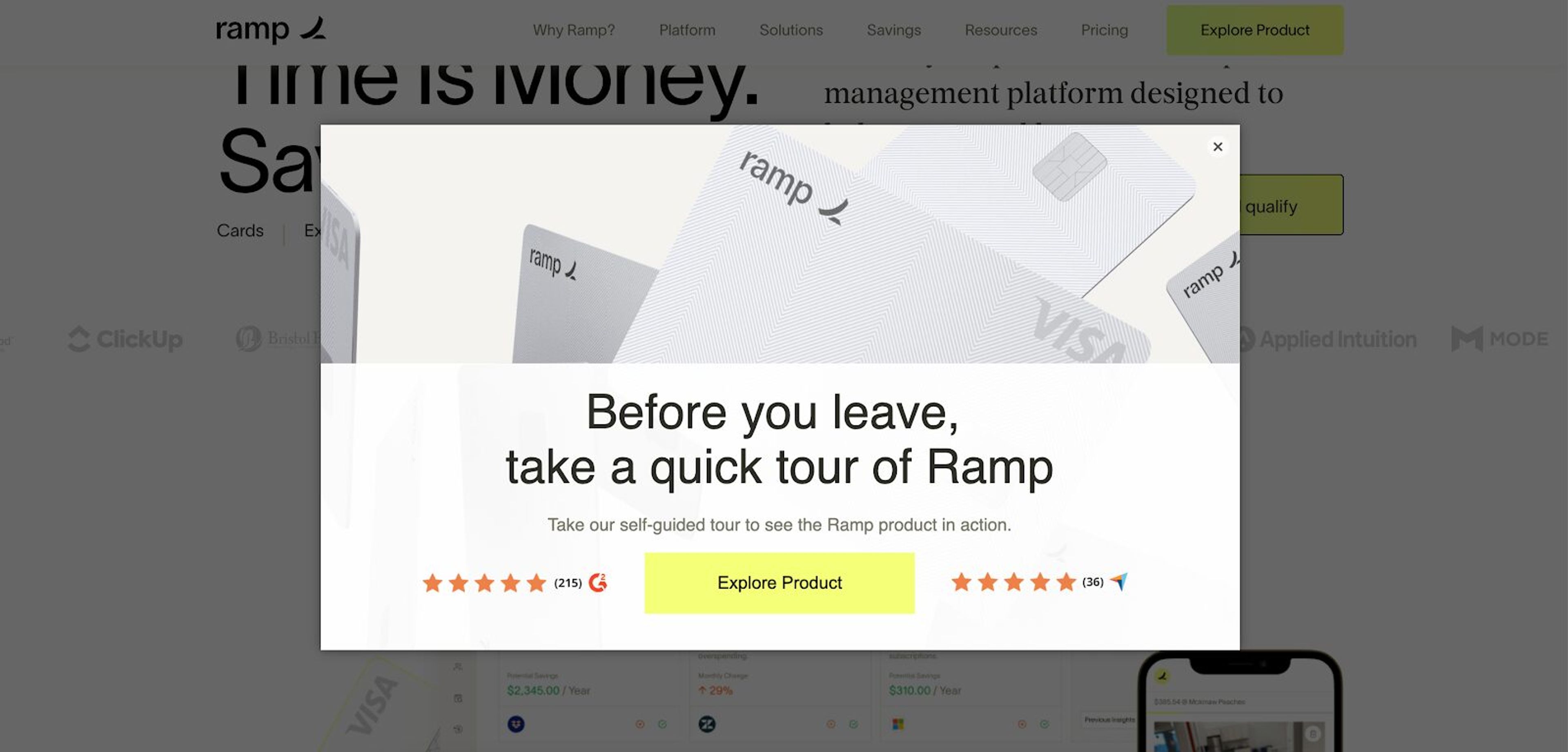 Ramp offer to a potential customer a quick tour before they leave.