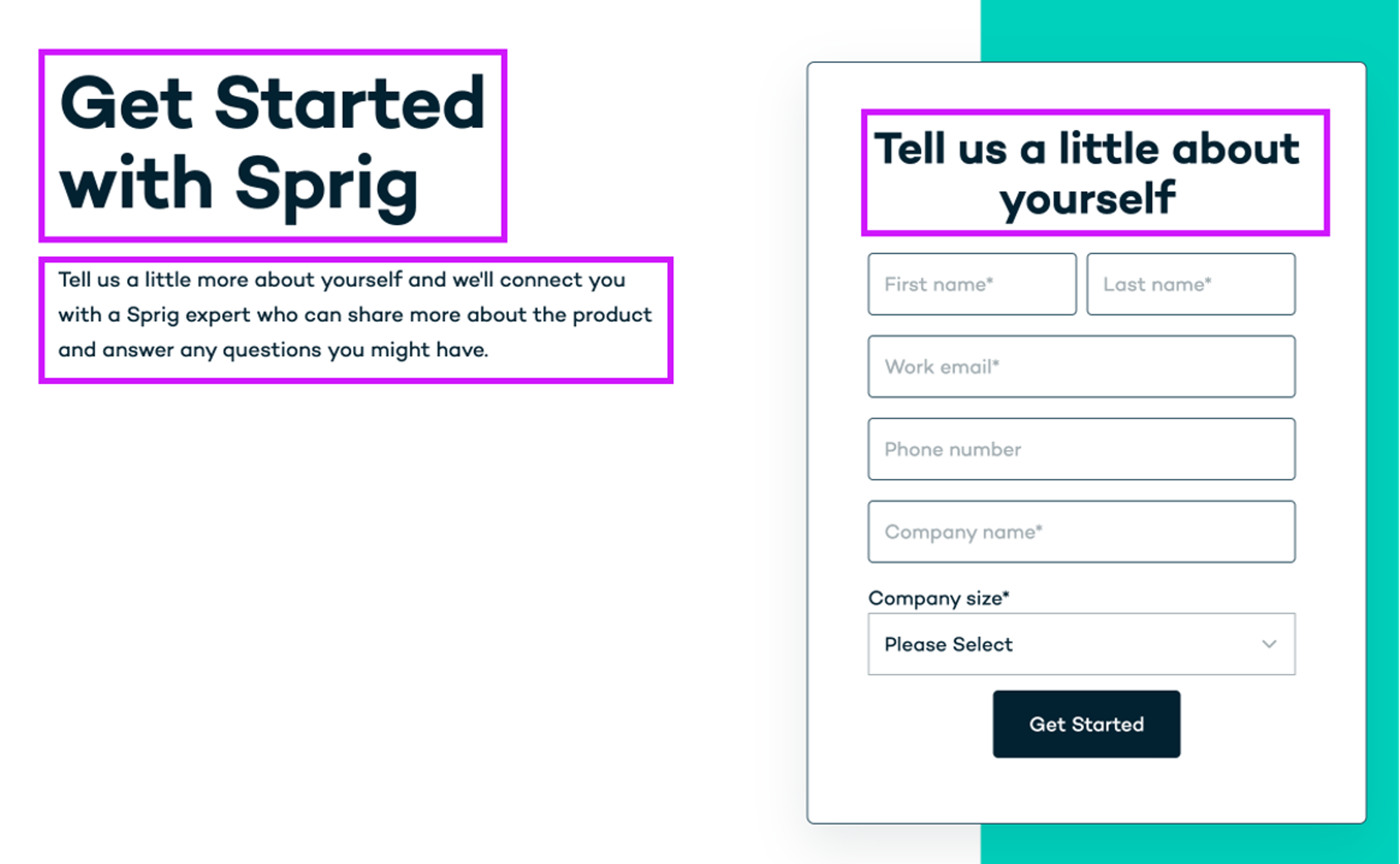 SaaS personalization by Sprig