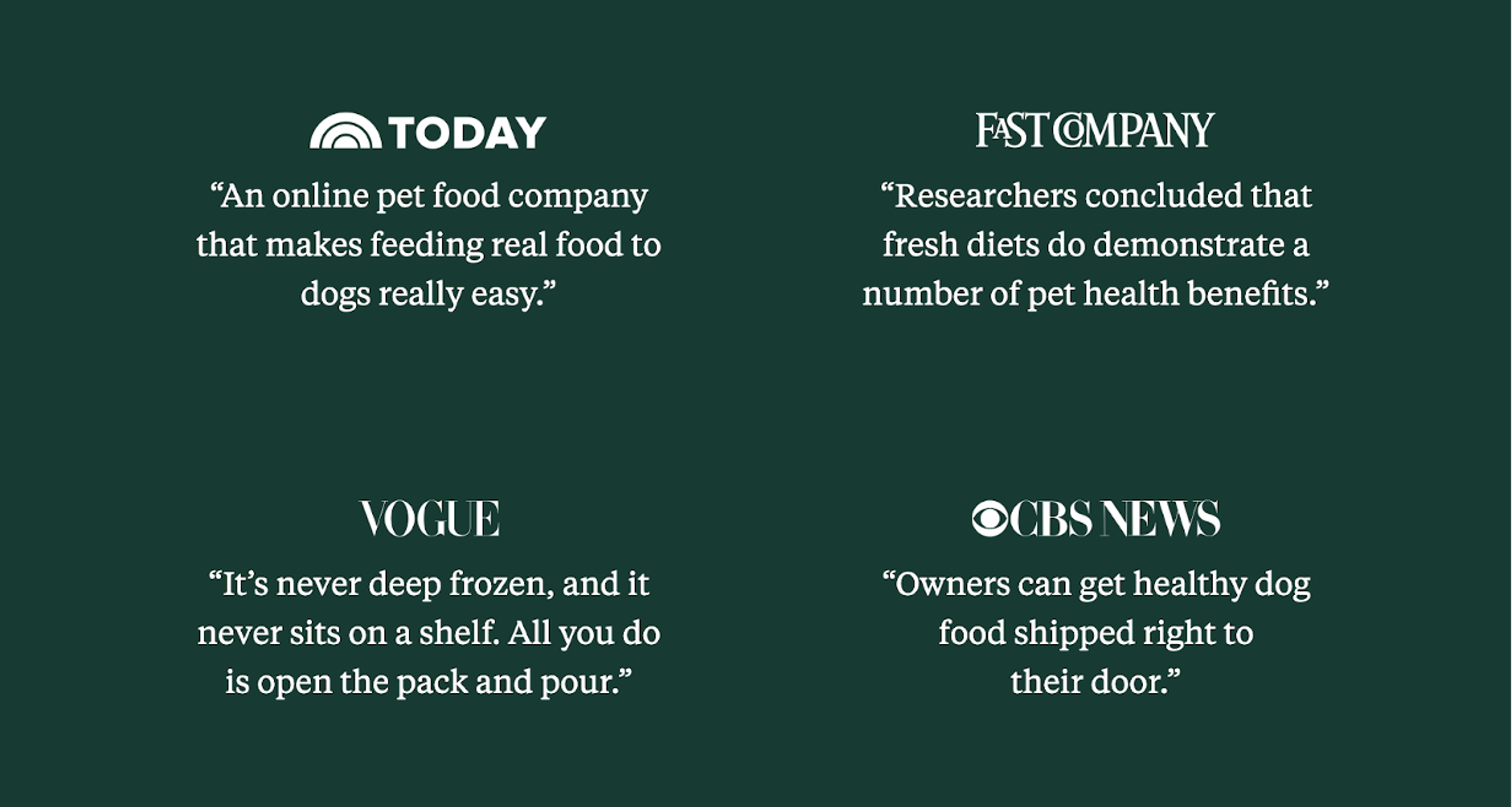 Media coverage on The Farmer’s Dog website