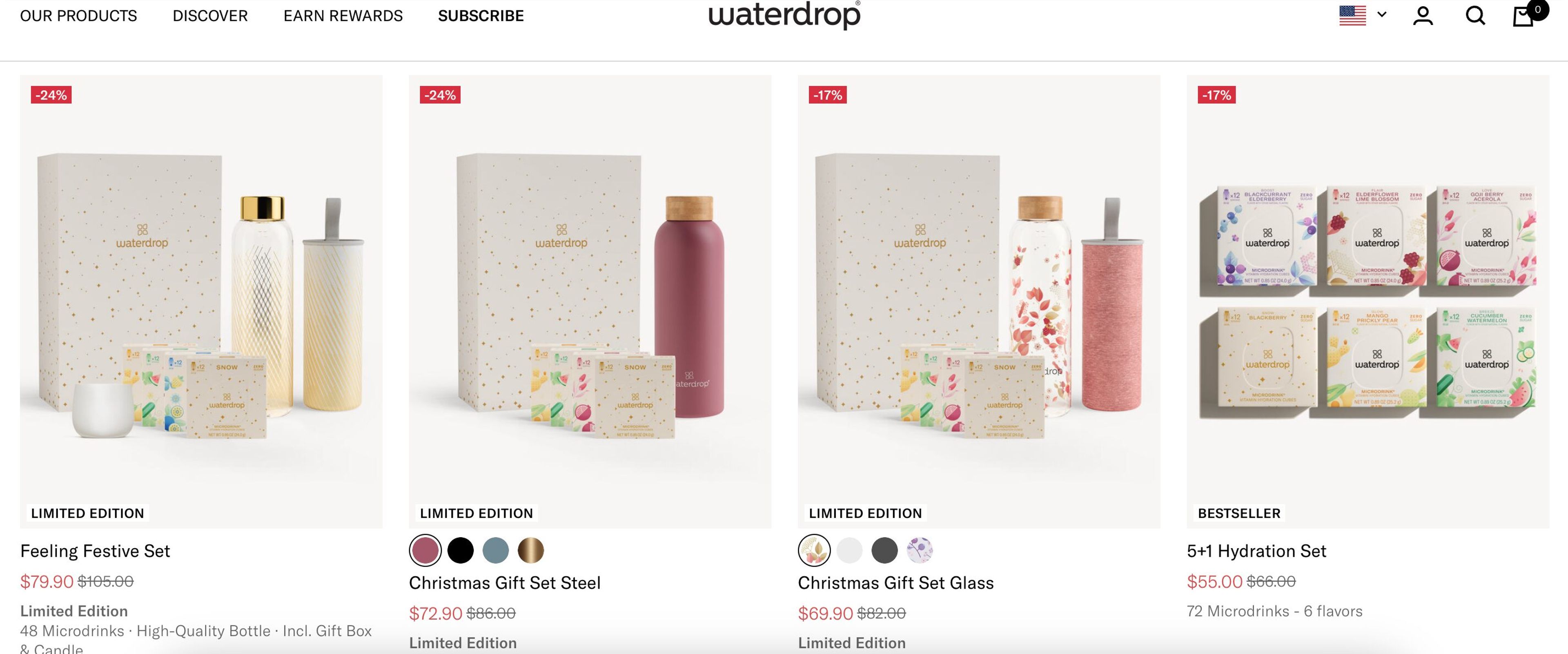 Waterdrop holiday marketing product bundles